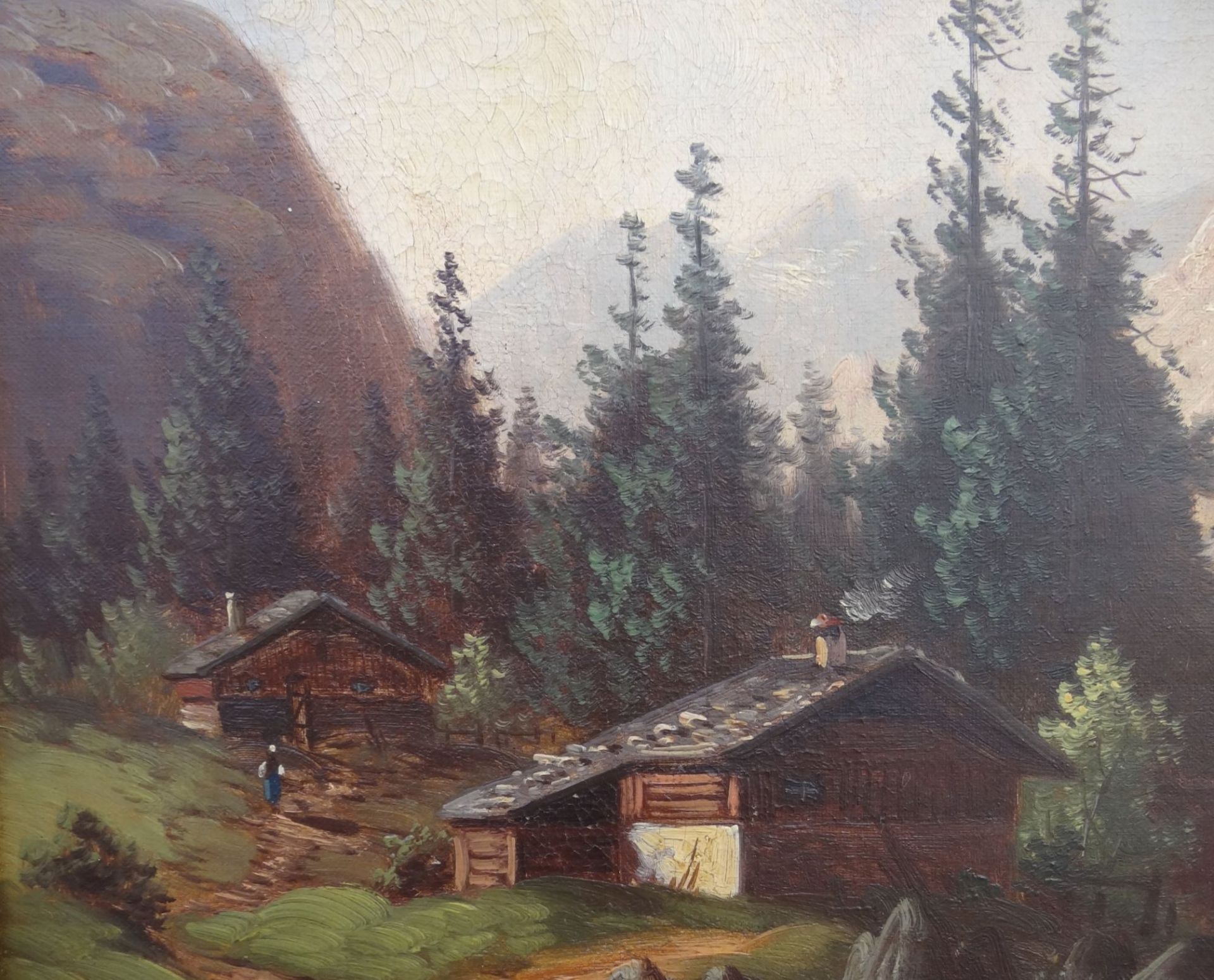 P. Büttner "Berghof in den Alpen" Öl/Leinen, gerahmt, RG 75x65"""" - Image 5 of 7