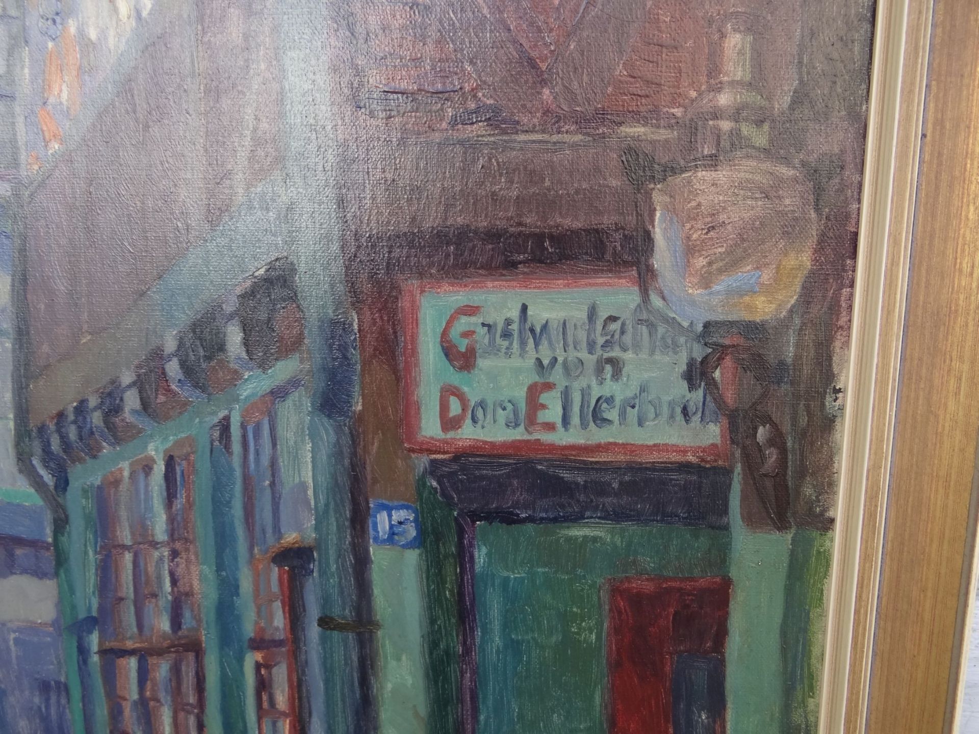 Hugo VOLKWARTH (1888-1946) "Ebräergang im Gängeviertel in Hamburg" 1917, Öl/Leinen, gerahmt, RG - Image 3 of 6