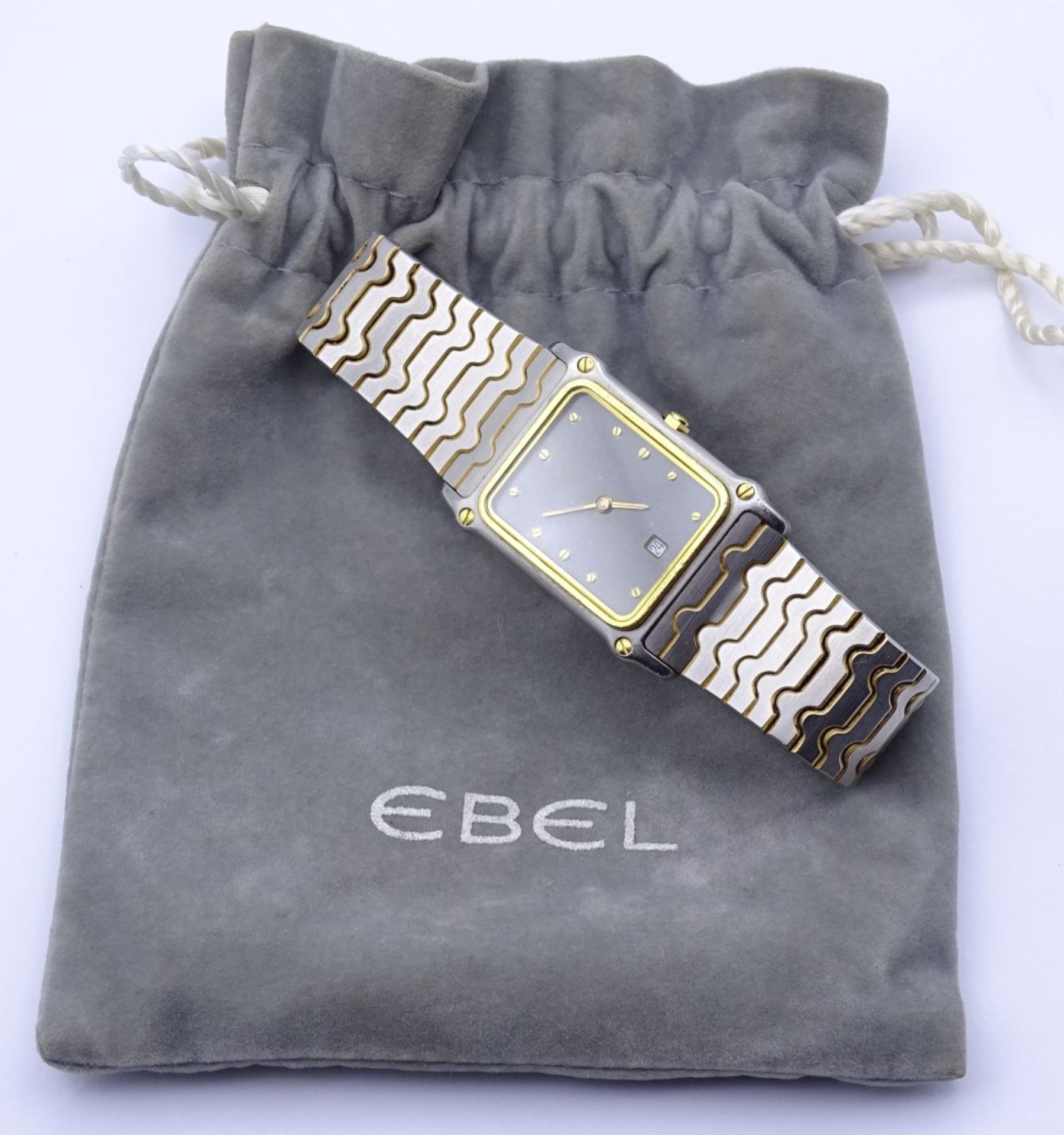 Armbanduhr "Ebel",Stahl/Gold,Quartz,Saphirglas,Gehäuse 26x23mm,Funktion nicht geprü"""" - Bild 5 aus 5