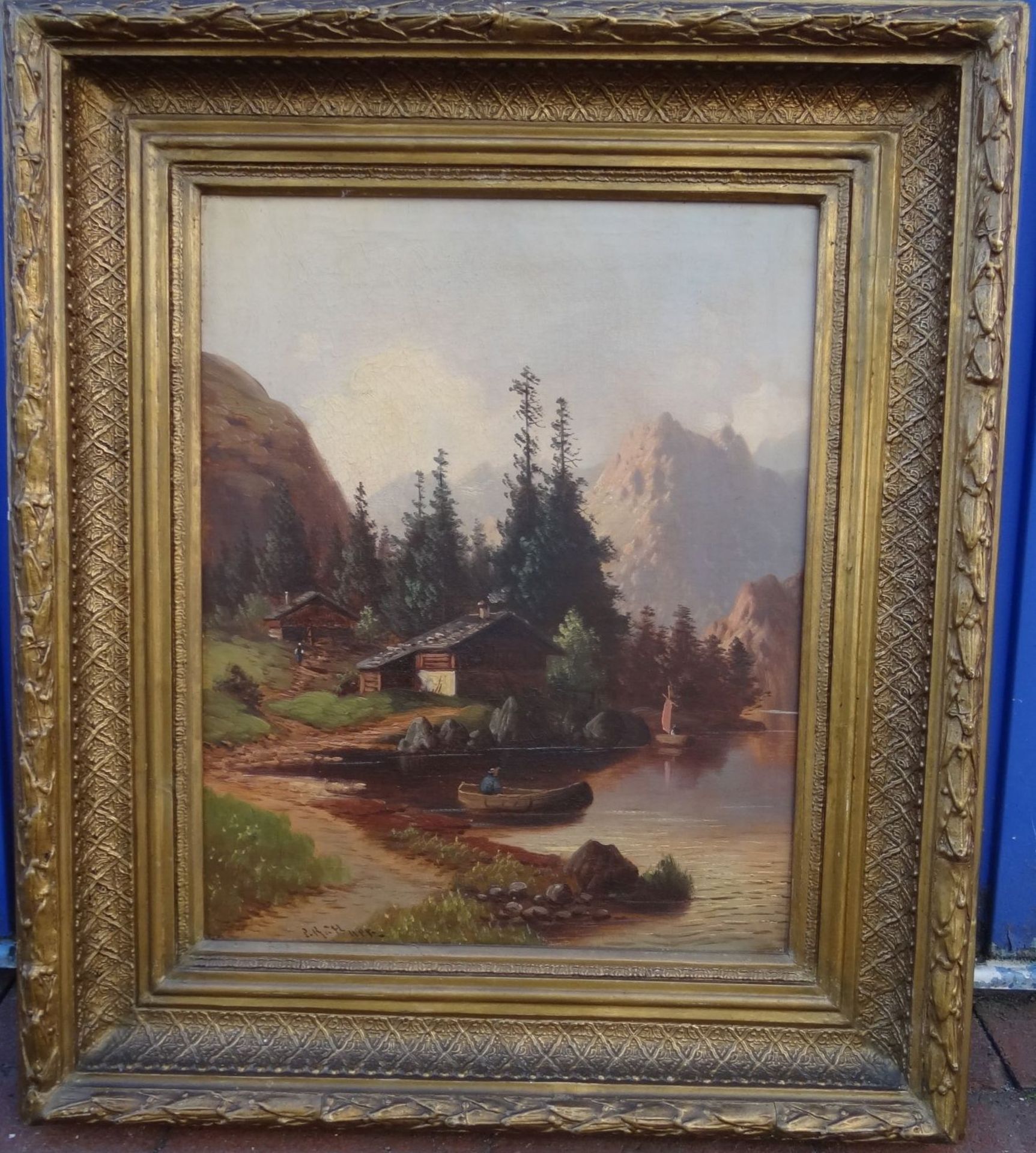 P. Büttner "Berghof in den Alpen" Öl/Leinen, gerahmt, RG 75x65"""" - Image 3 of 7