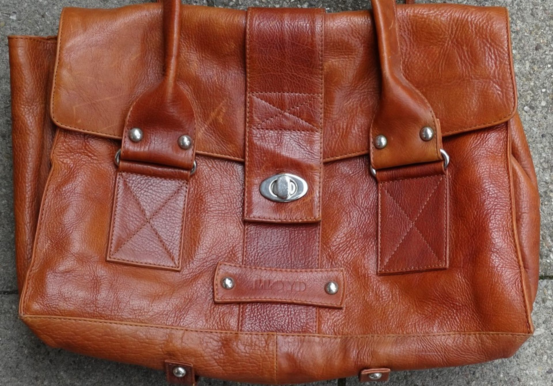 Braune Leder Damen Handtasche "Lloyd" ,40x30cm - Bild 2 aus 5