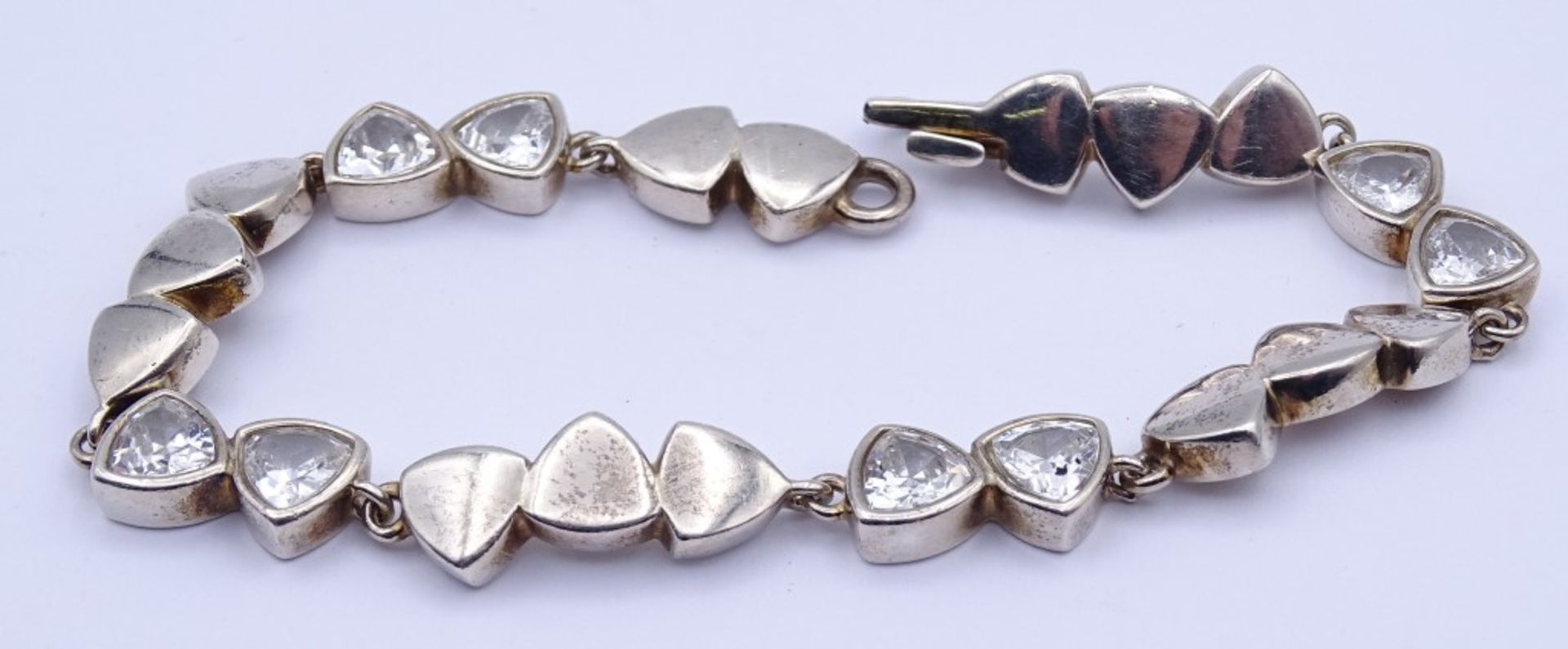 Sterling Silber Armband mit Zirkonia,925/000,L- 20cm, 29,4gr. - Image 3 of 3