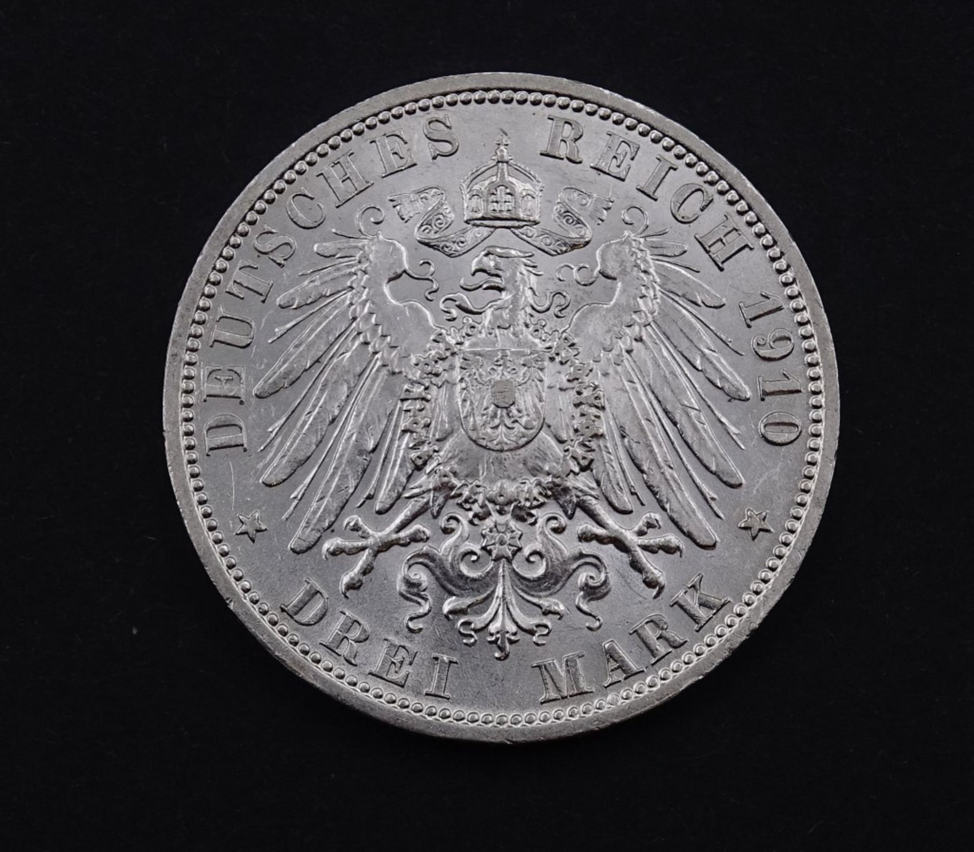 Drei Mark 1910 A Deutsches Reich Wilhelm II König von Preusse"""" - Bild 2 aus 2