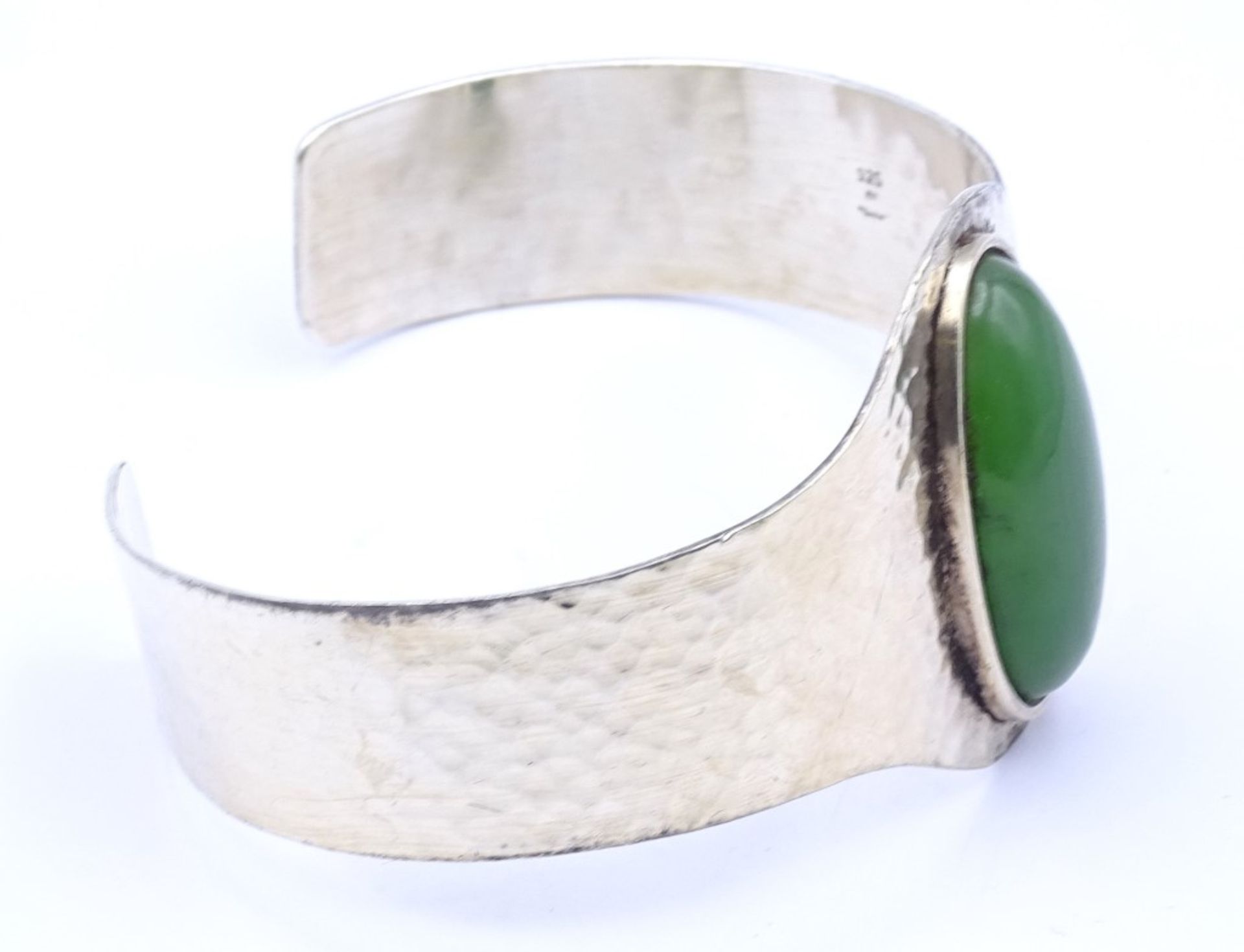 Armspange mit Jade Cabochon,Sterling Silber 925/000, 36,8gr,"""" - Image 3 of 4