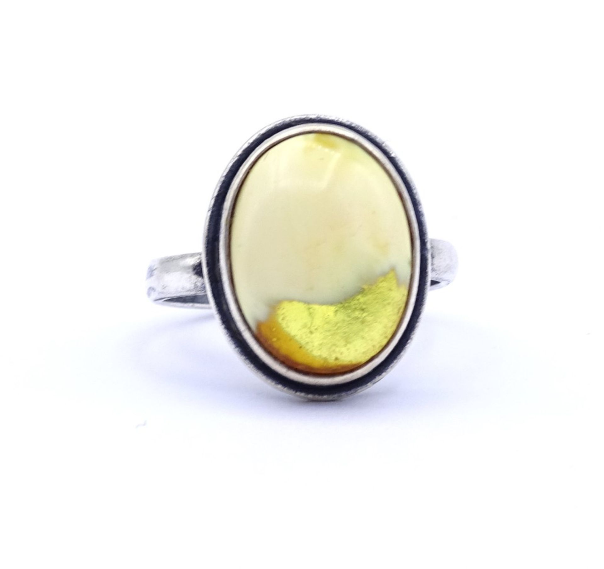 Silber Ring mit Bernstein Cabochon, 4,6gr.,RG 59 (Silber gepr.)""""