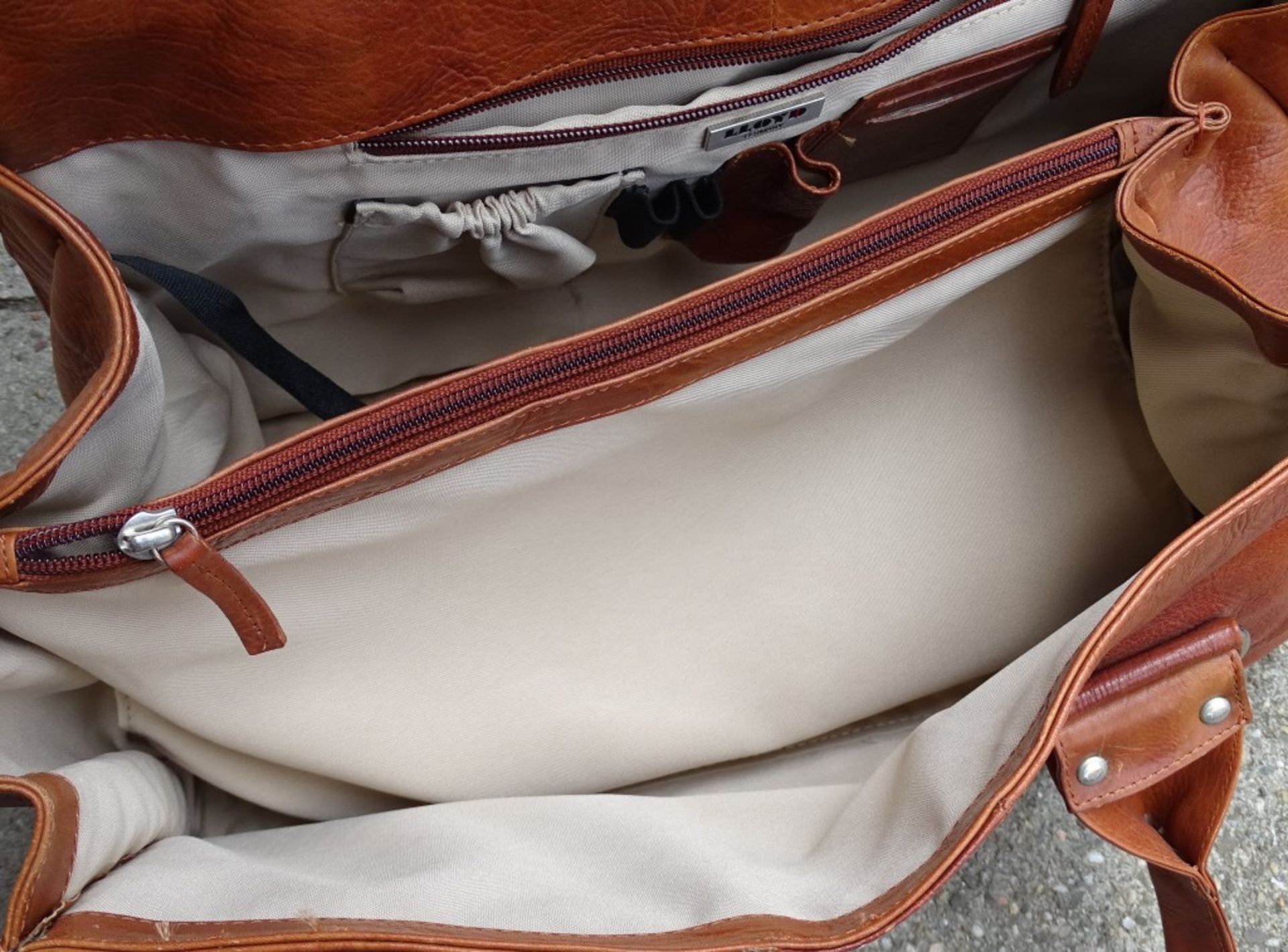 Braune Leder Damen Handtasche "Lloyd" ,40x30cm - Bild 4 aus 5