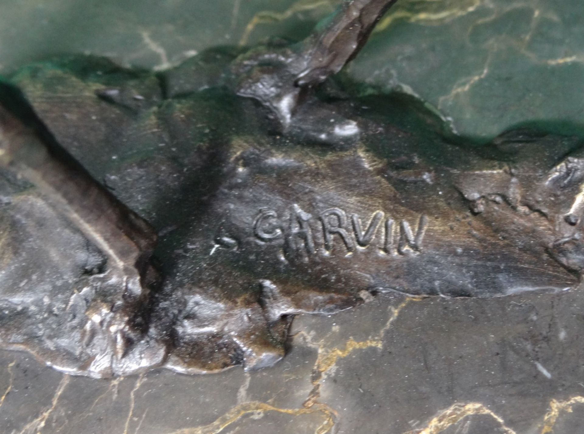 Louis-Albert CARVIN (1875-1951) "Kamelreiter" Bronze auf Marmorsockel, signiert, H-21 - Image 7 of 7