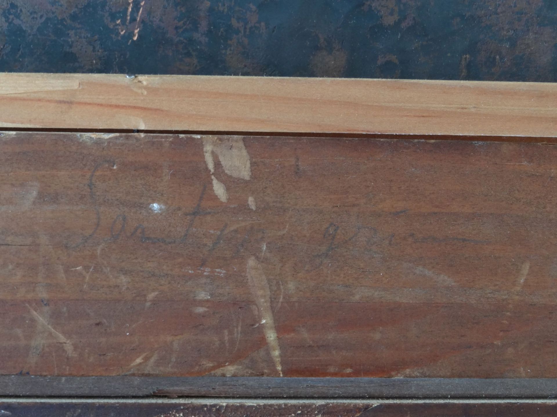 anonym "Jesus und Maria" Öl/Holz, lateinisch beschriftet,37x27 cm, gerahmt,60x50 cm, wohl 18.Jhd., - Image 6 of 6