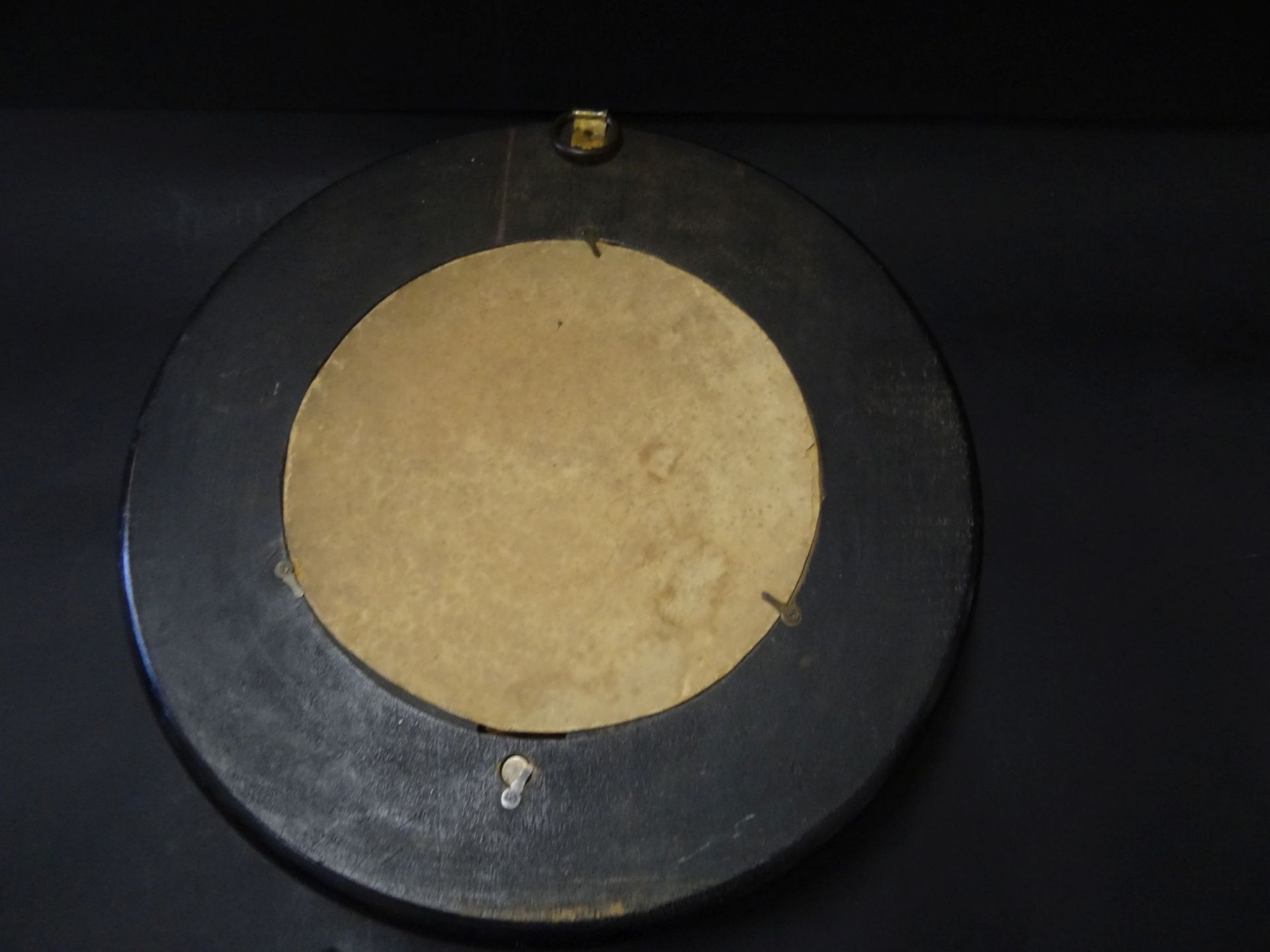 grosses Metall-Barometer in runden Holzgehäuse um 1850, D-33 c"""" - Bild 6 aus 6
