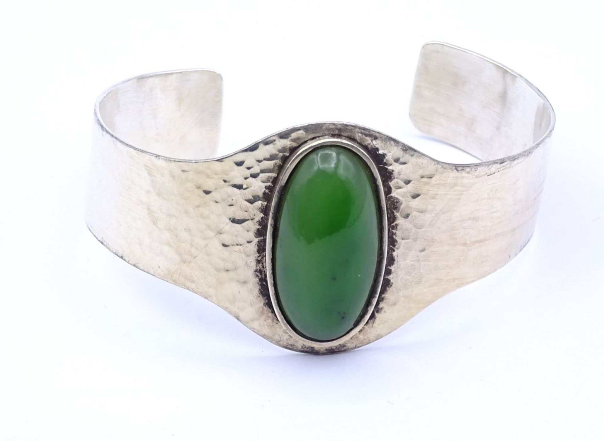 Armspange mit Jade Cabochon,Sterling Silber 925/000, 36,8gr,"""" - Image 2 of 4