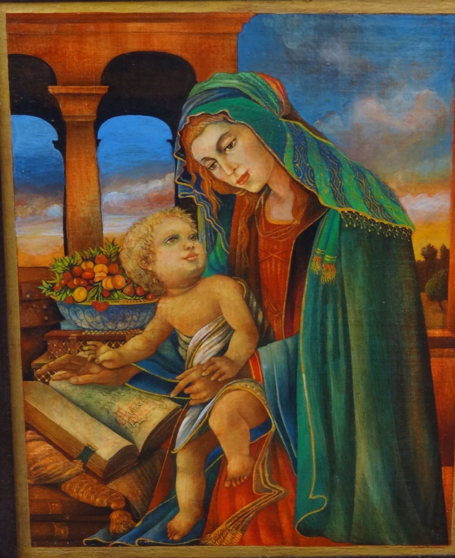 G.A. Vogt-Tamaroff, 1984 "Madonna mit Kind" Öl/Leinen, gerahmt, RG 64x56 c