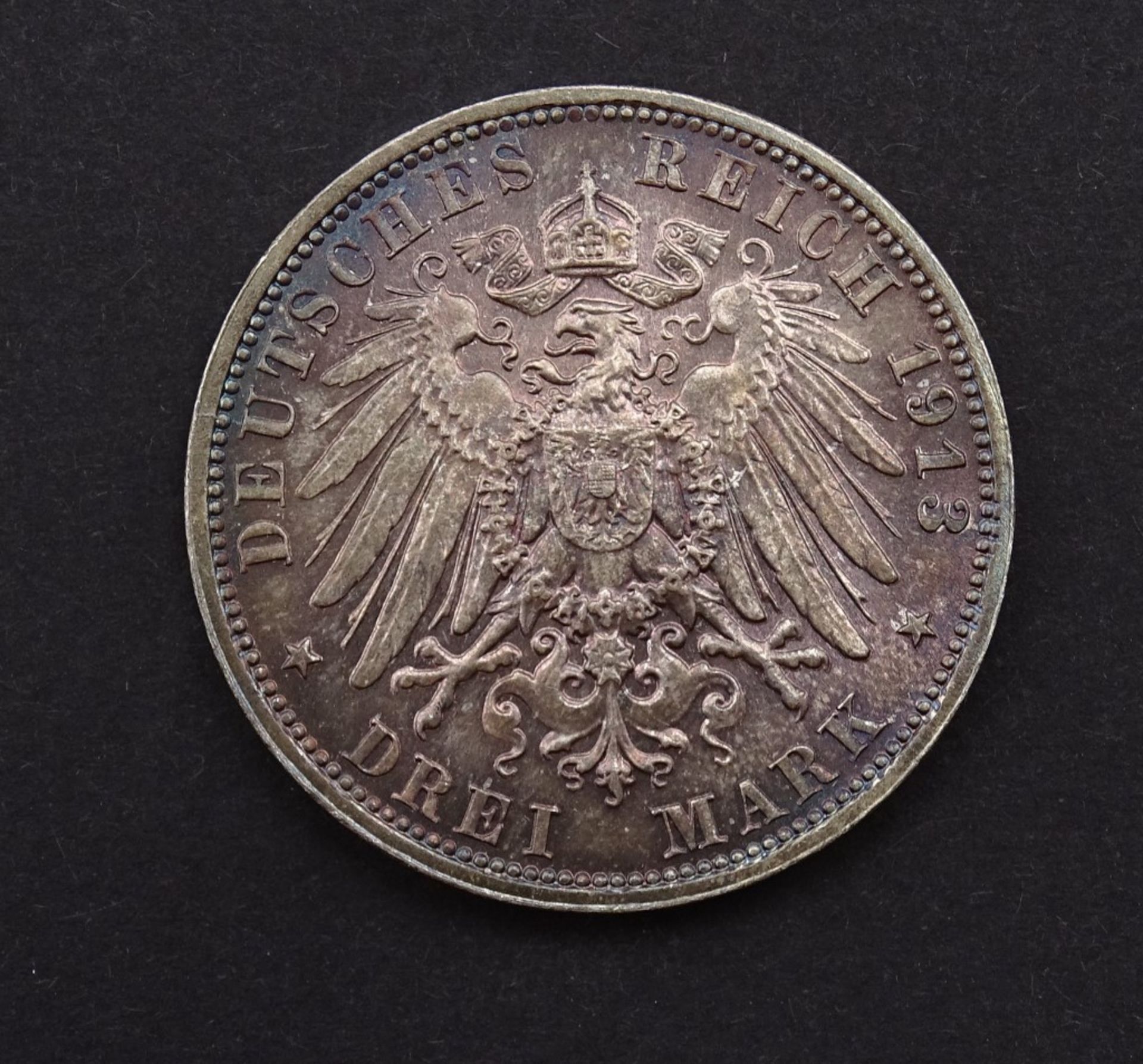 Drei Mark 1913 Deutsches Reich E , 16,6gr."""" - Bild 2 aus 2