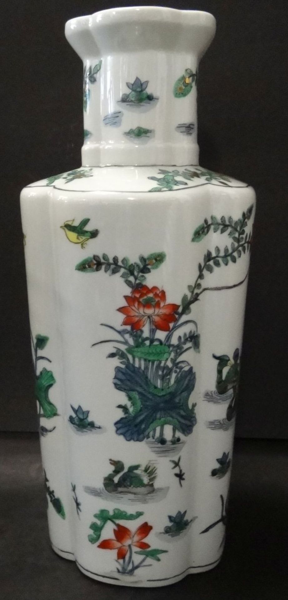 gr. China-Vase, umlaufend bemalt, chines. gemarkt, H-34 cm"""" - Image 5 of 8