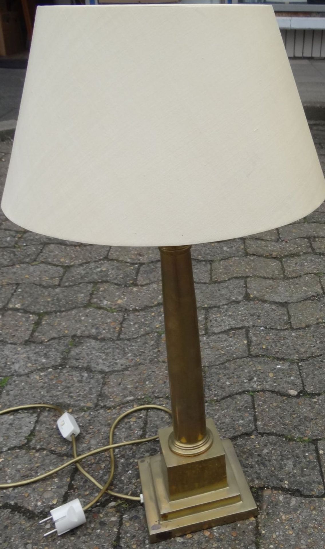 Paar Messing-Tischlampen, H-70 cm, D-36 cm"""" - Bild 3 aus 4