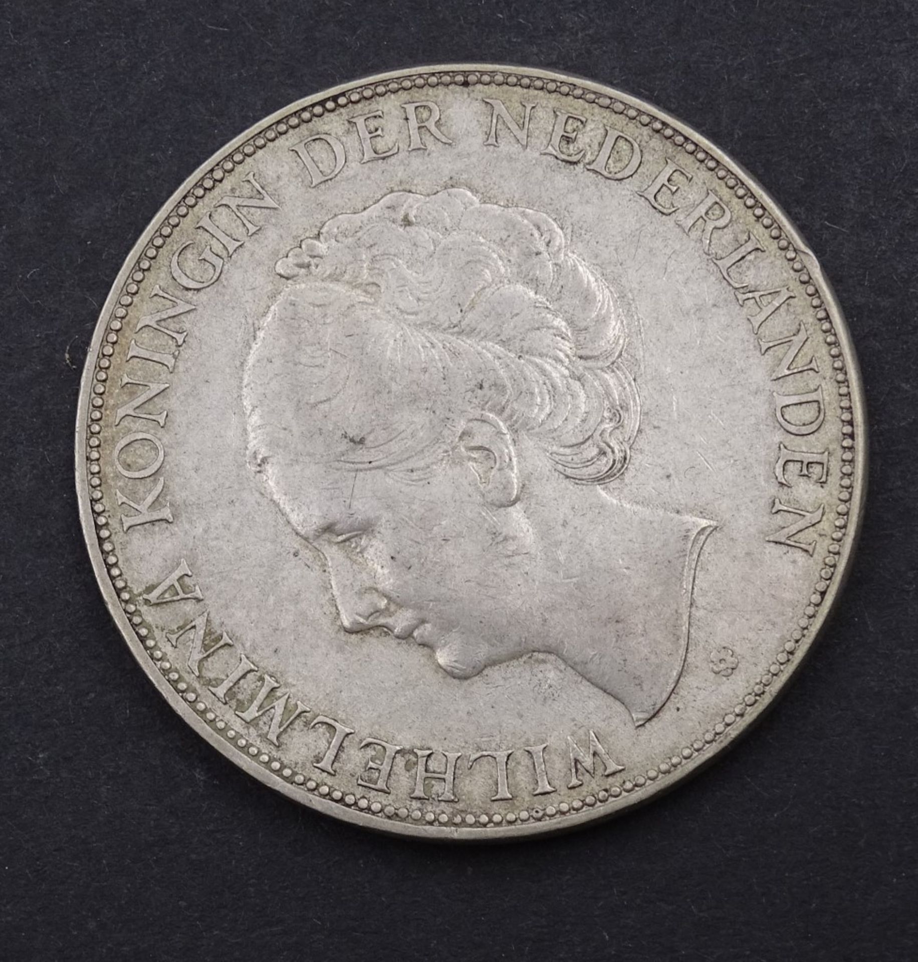 2 1/2 Gulden 1930 Niederlande Wilhelmina I, Silber - Bild 2 aus 2