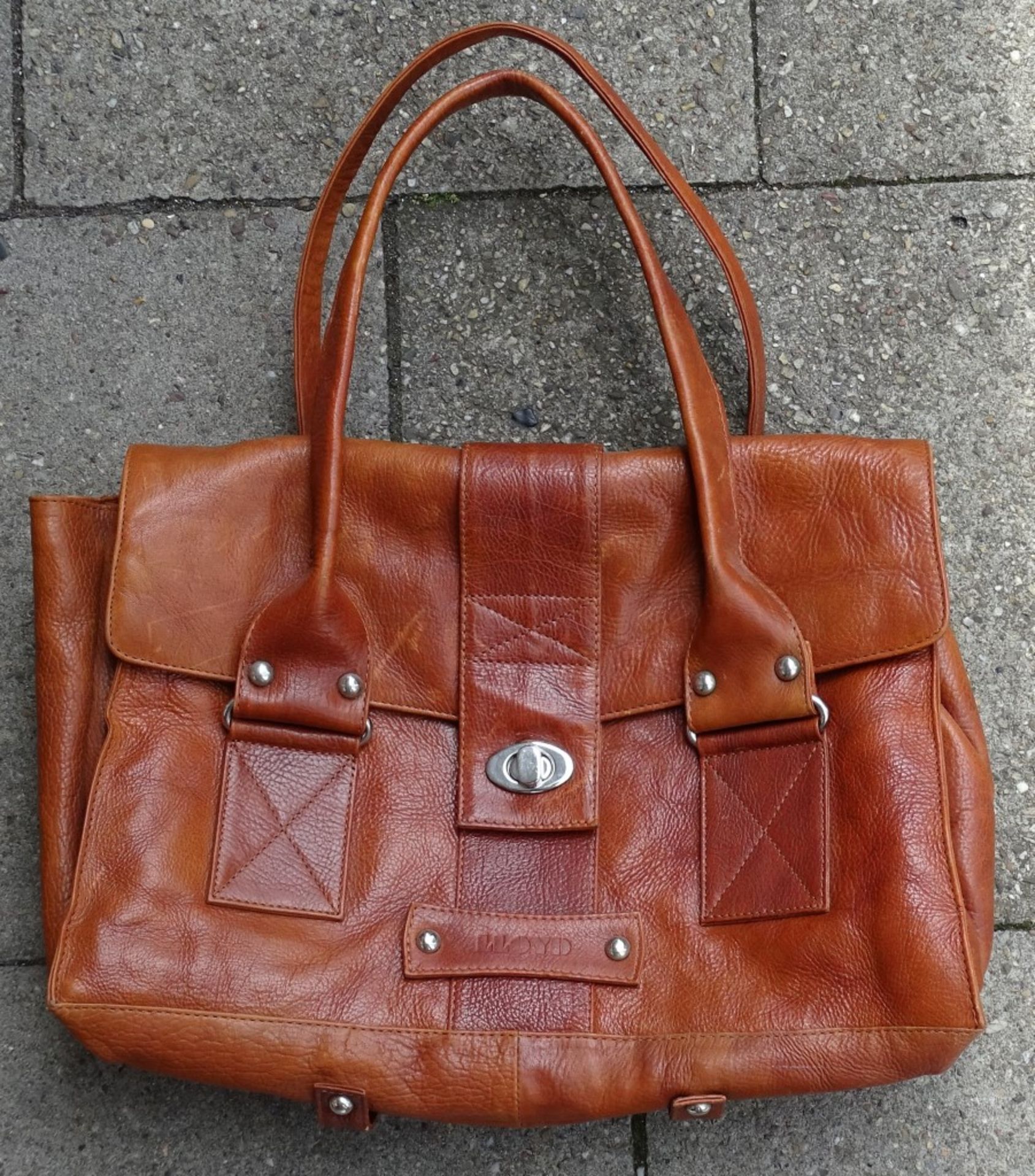 Braune Leder Damen Handtasche "Lloyd" ,40x30cm