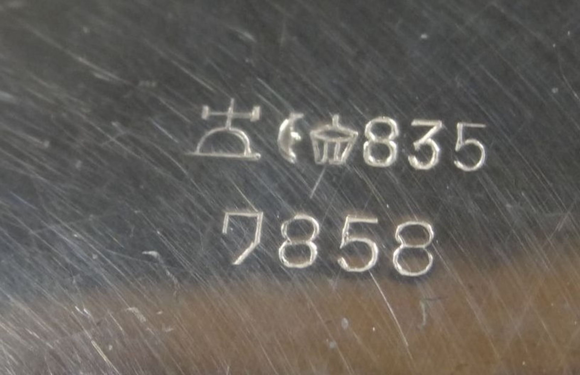 Tablett mit Milch-Zucker, Silber-835-, Wilkens, H-7 cm, 20x12 cm, 208 gramm, - Image 4 of 4