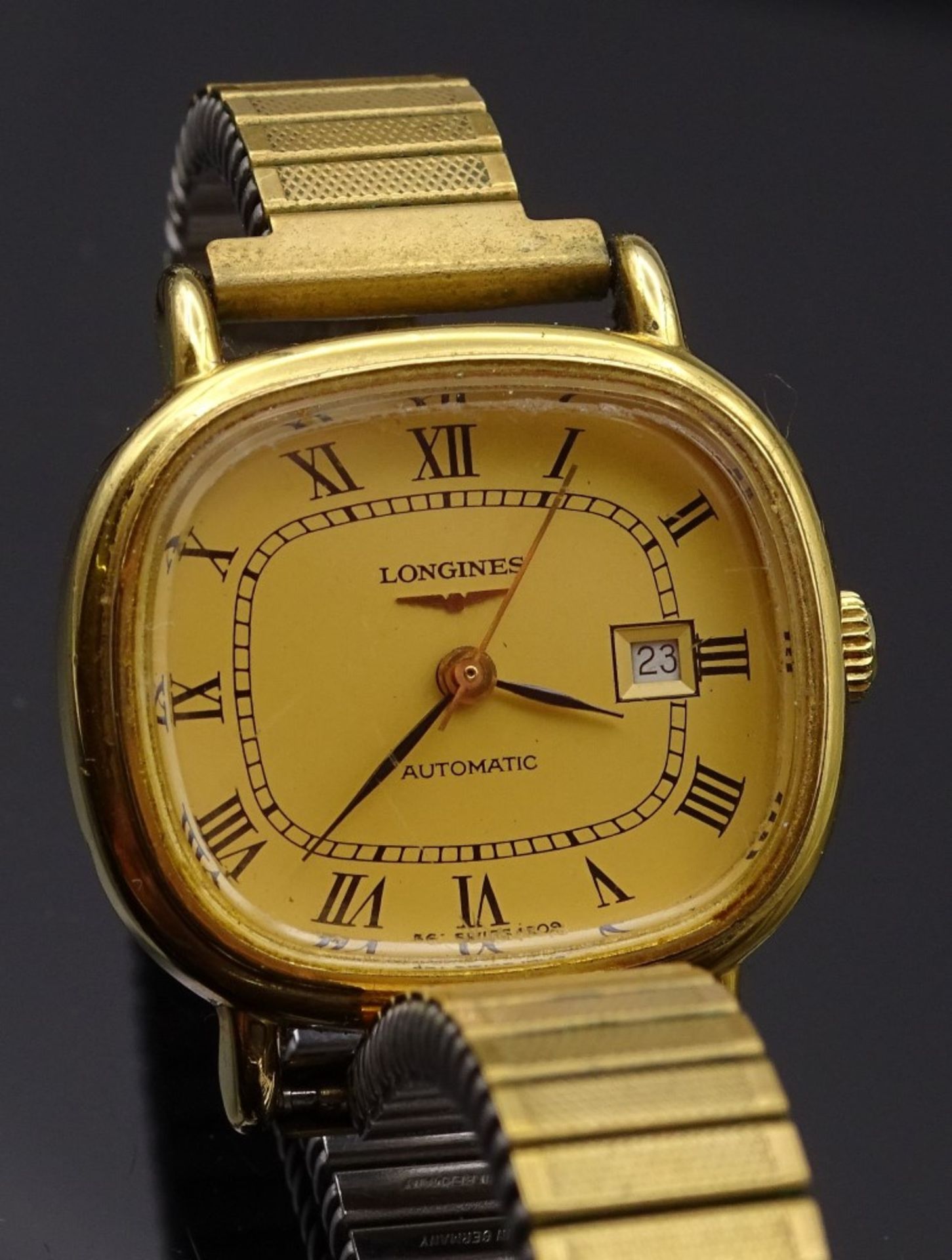 DAU "Longines",automatic,Werk läuft,vergoldet,Gehäuse 27x24 - Bild 2 aus 3