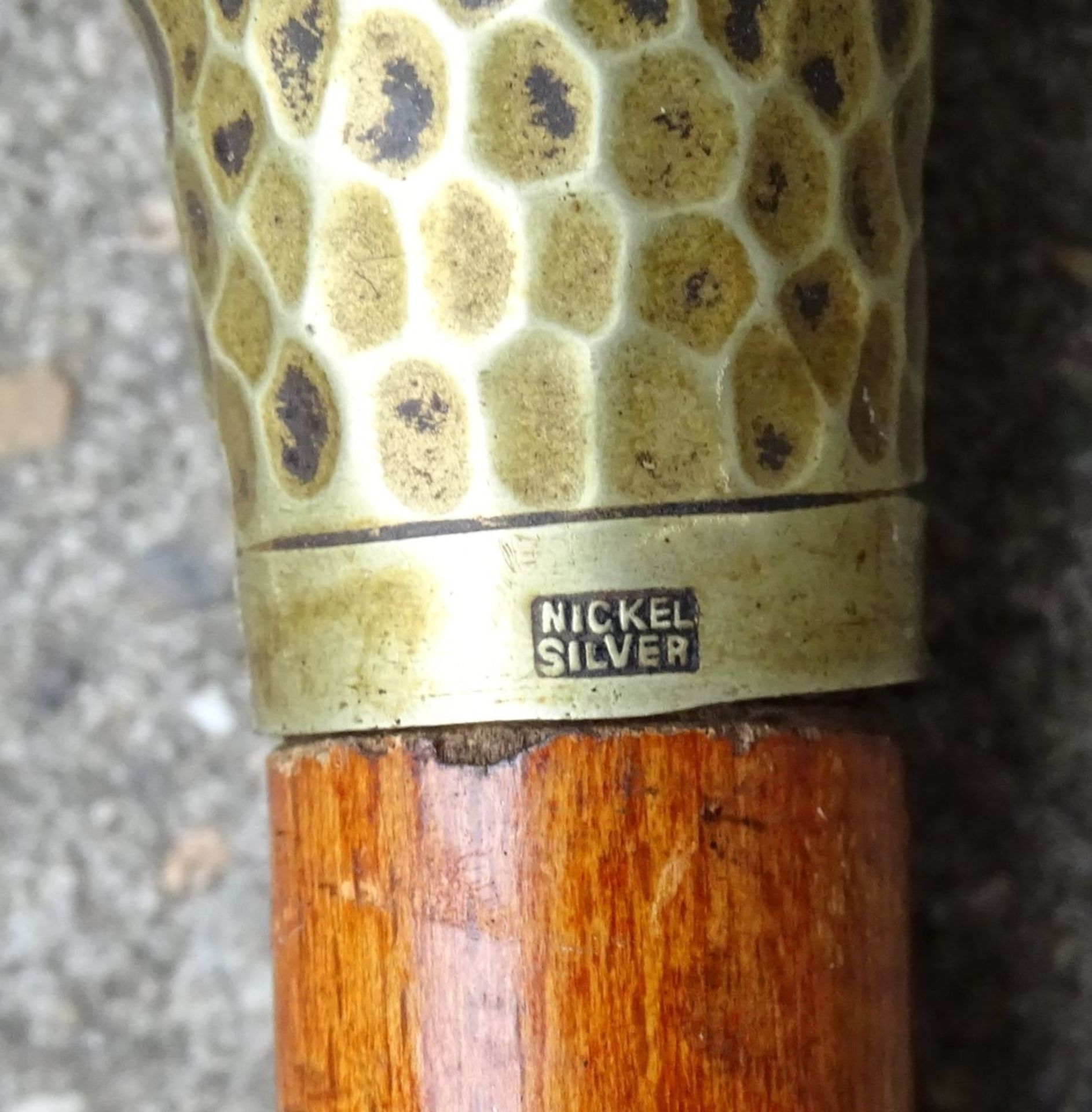 Gehstock,Holz mit Hammerschlagdekor Griff,Griff lose,L- 89cm - Bild 3 aus 4