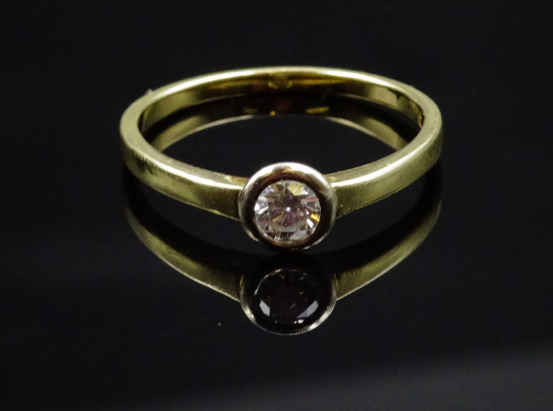 585er GG Ring mit Brillant von 0,30ct.,3,0gr., RG 60 - Bild 5 aus 5