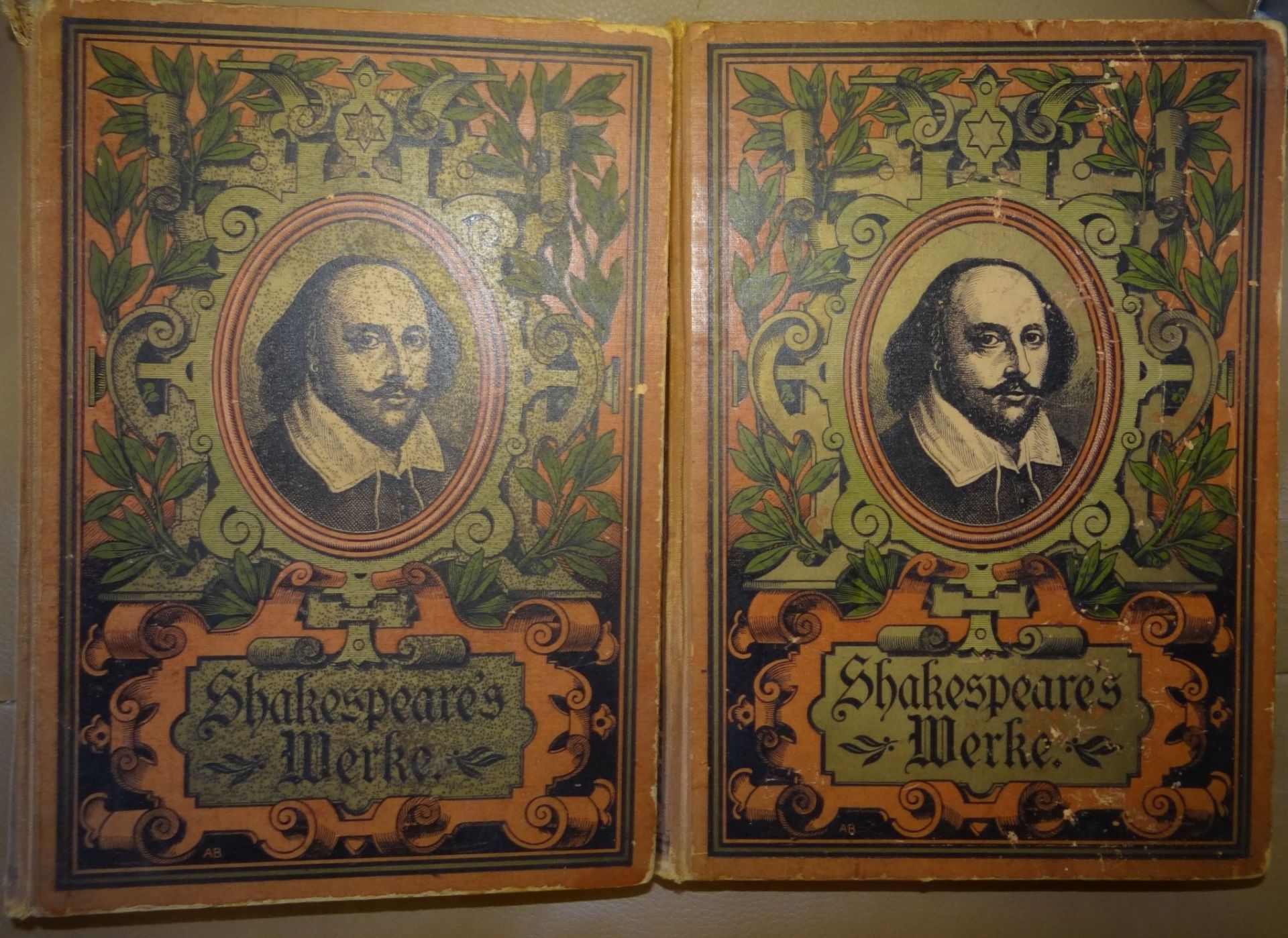 Shakespeares Werke in 2 Bänden, 1900, Alters-u. Gebrauchsspure