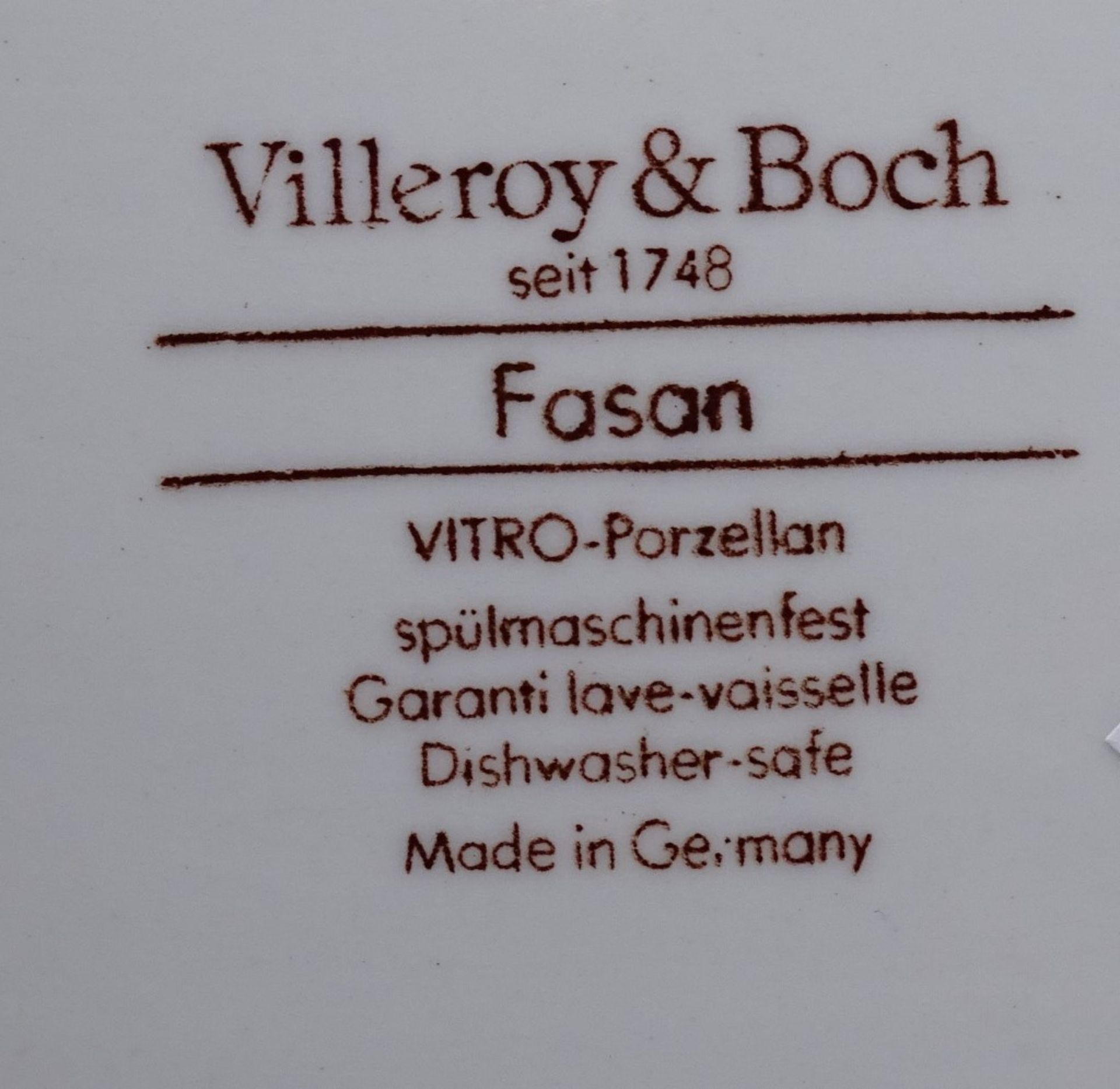 Butterdose "Villeroy & Boch",Dekor: Fasan"""" - Image 4 of 4