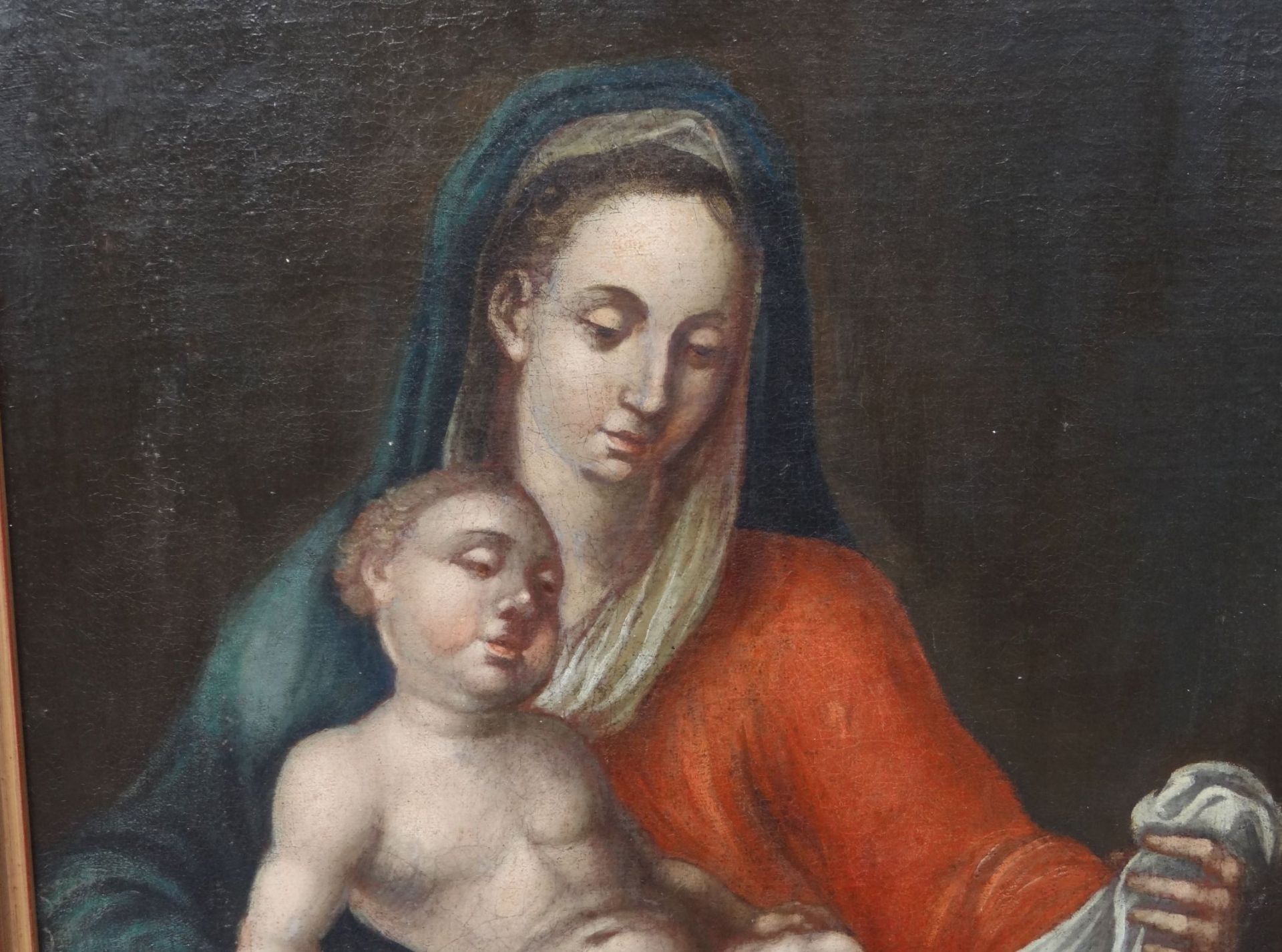 anonym, Madonna mit Kind, wohl 19.Jhd., Öl/Leinen, gerahmt, RG 70x53 c"""" - Image 4 of 8