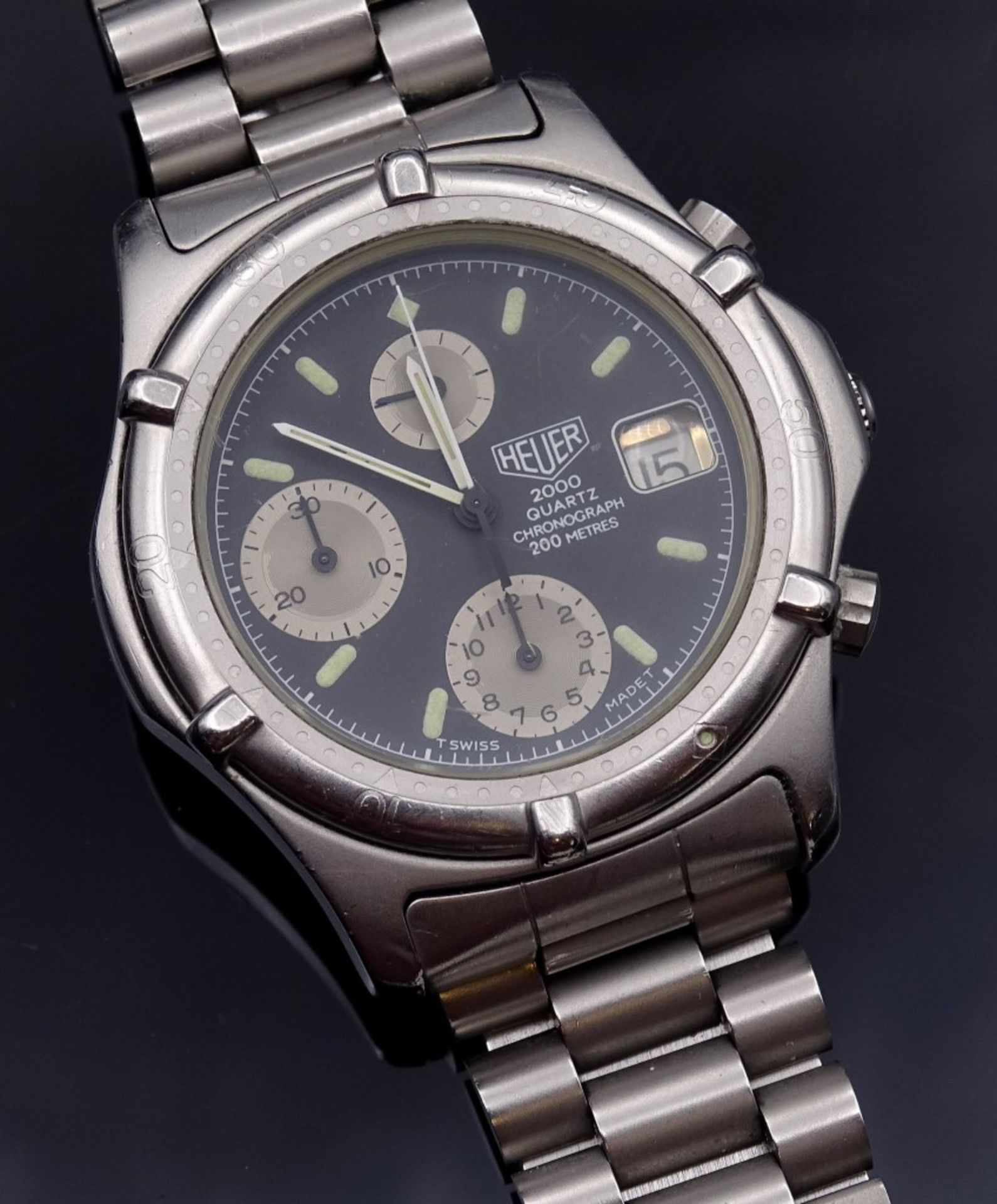 HAU "Tag Heuer 2000", cal. 185, Quartz,Stahl,d-36,8mm,Funktion nicht geprüf - Bild 3 aus 6