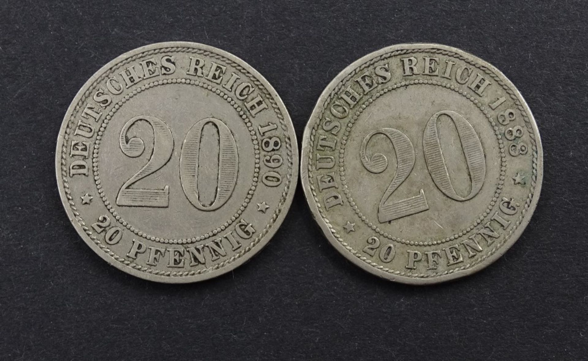 2x 20 Pfennig Deutsches Reich