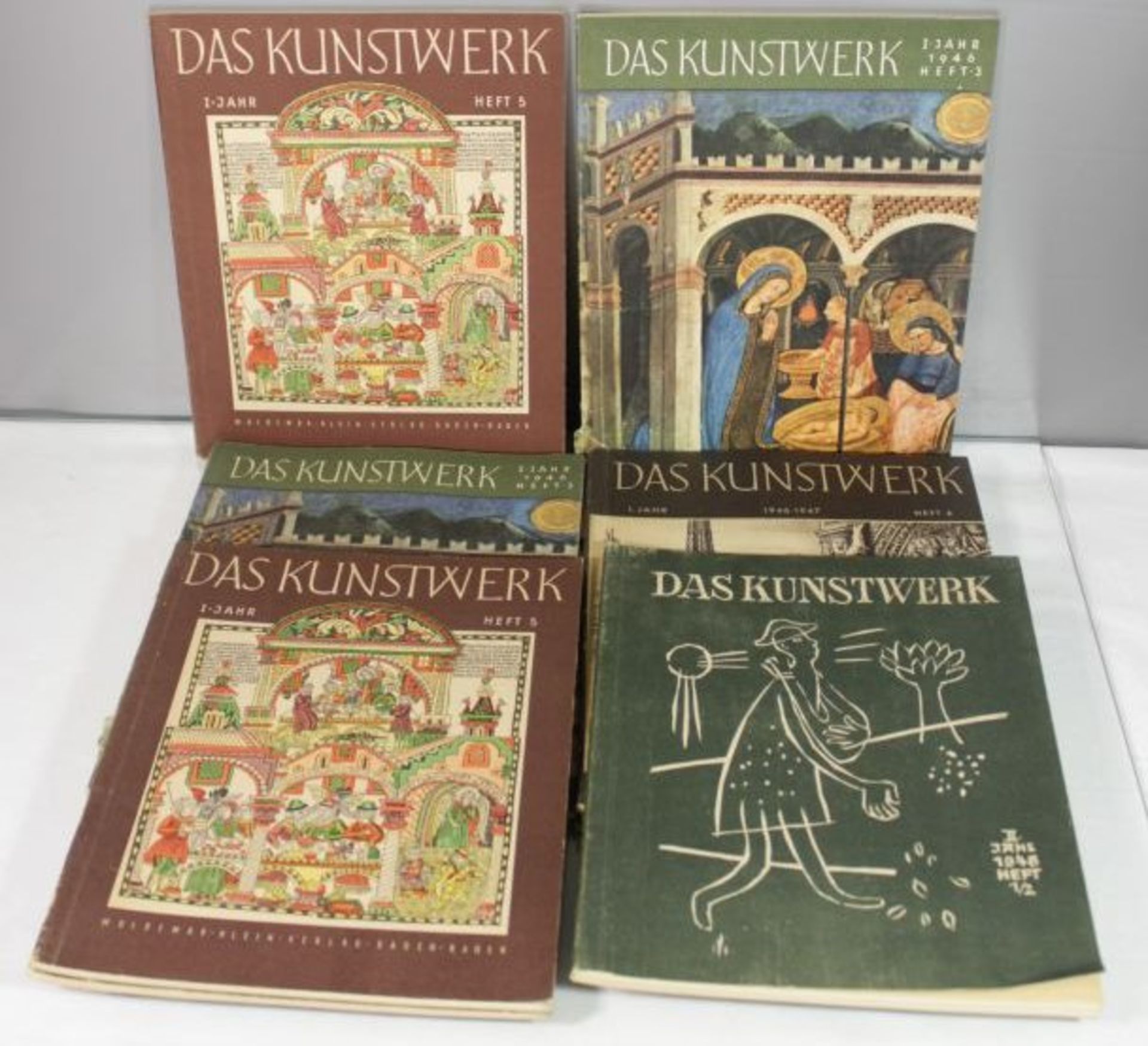 11x Ausgaben der Zeitschrift "Das Kunstwerk", teilw. doppelt, 1946-48