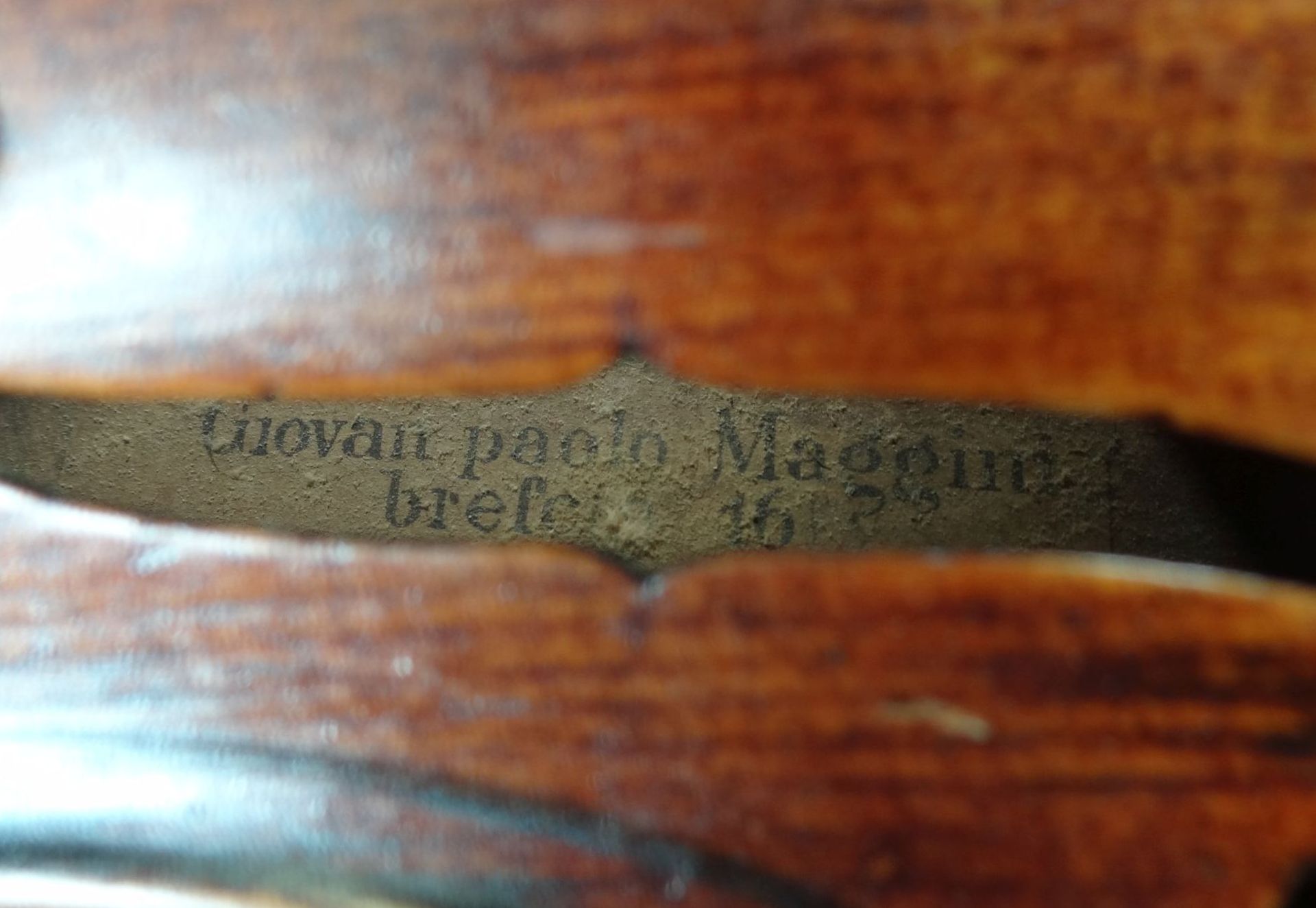 alte Geige im Koffer, innen Etikett "Ciovan Paolo Meggine", 19/20 Jhd?, L-62 cm, gut erhalten - Bild 10 aus 10