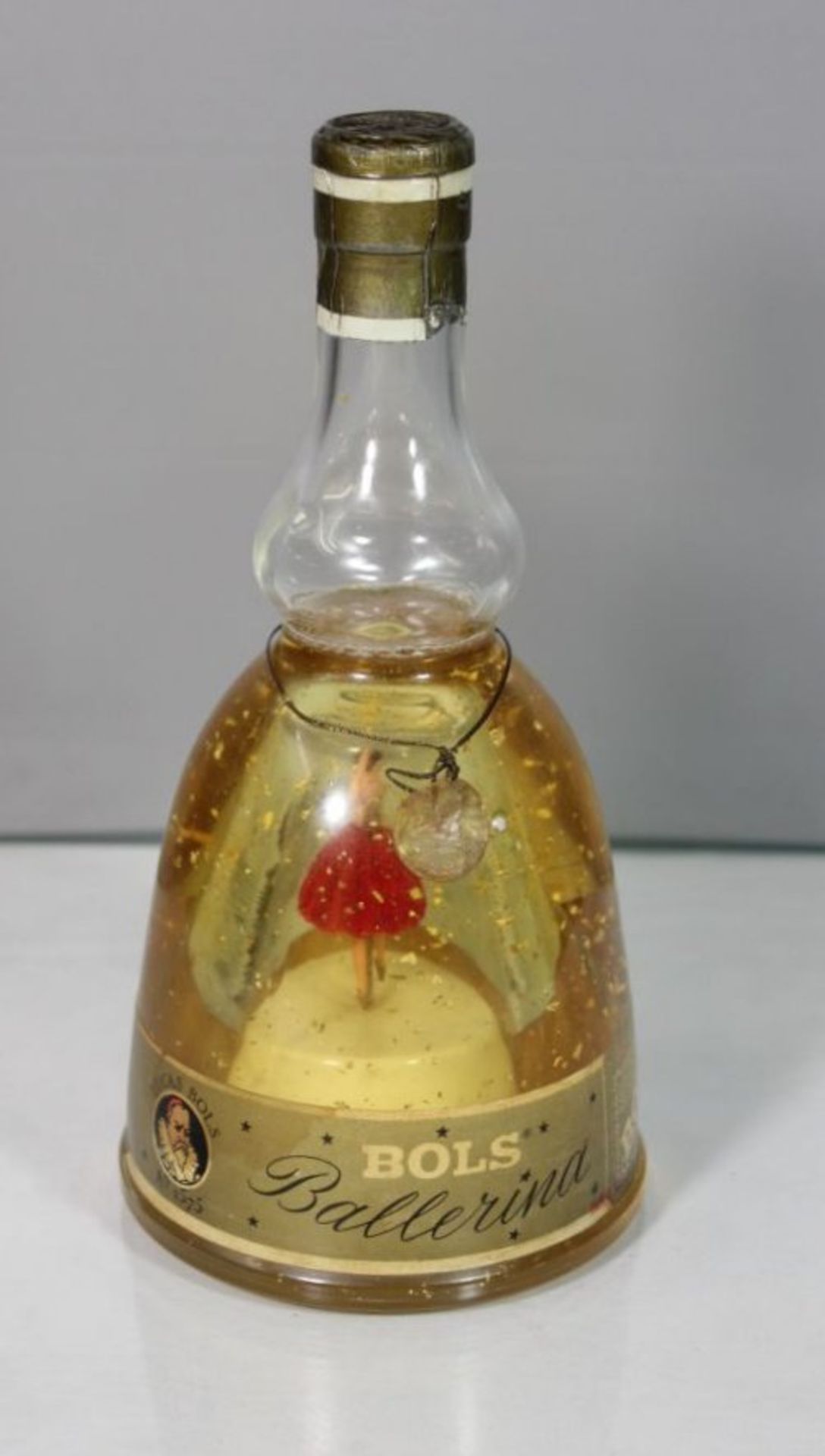 Flasche "BOLS Ballerina", ungeöffnet, mit Spieluhr, H-23cm.