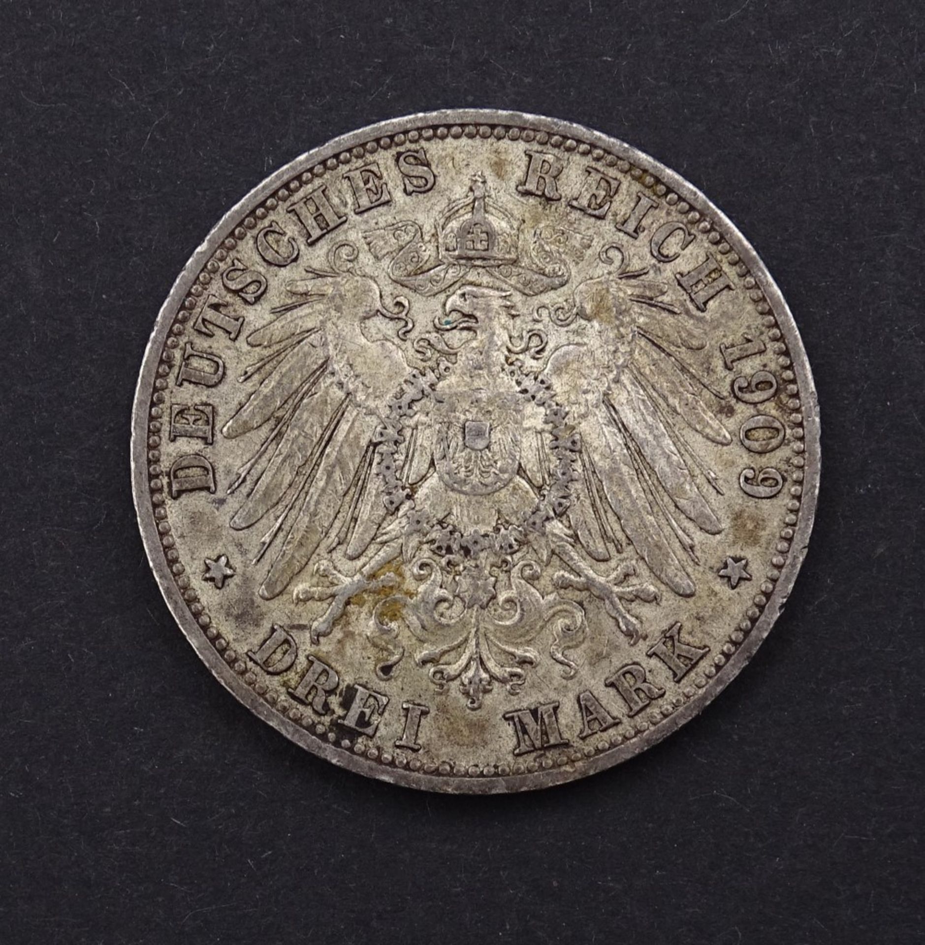 Drei Mark 1909 A Wilhem II von Preussen"""" - Bild 2 aus 2