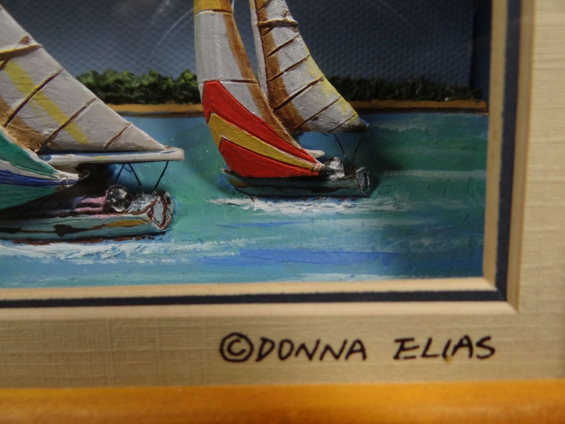 Donna Elias "Lighthouse Regatta" Diorama, als Tosch-oder Wandbild, 11,5x23 cm"""" - Image 4 of 6