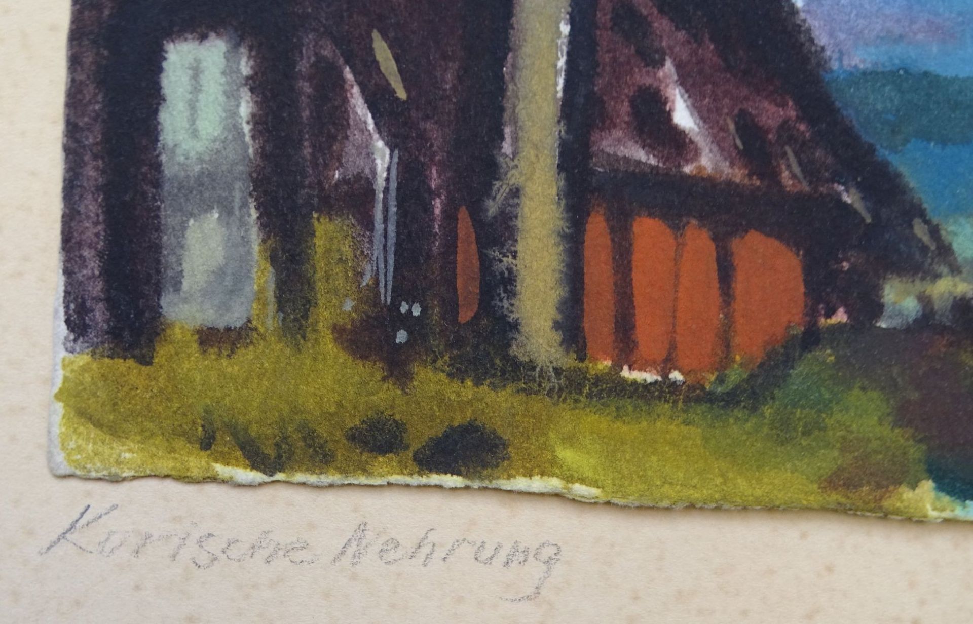 Rudolf BREDOW (1909-1973) "Kurische Nehrung" betiteltes Aquarell, MG 10x20 cm, in PP, - Bild 5 aus 6