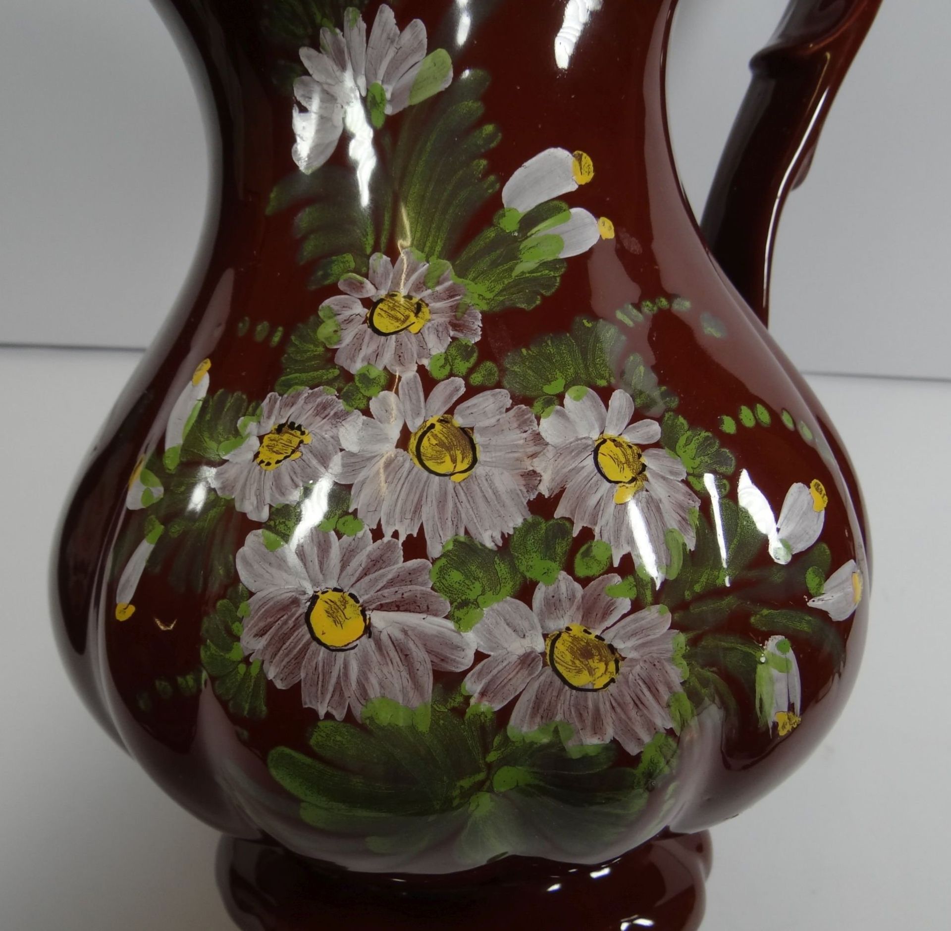 Waschset, handbemalt, Italien, Krug H-35 cm, Schale D-36 cm, H-9 cm, Ceramica d'Abruzzo - Bild 6 aus 7