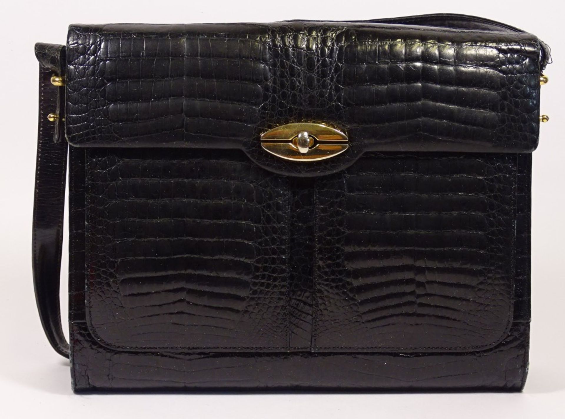 schwarze Damen Handtasche "AR" 22x18cm