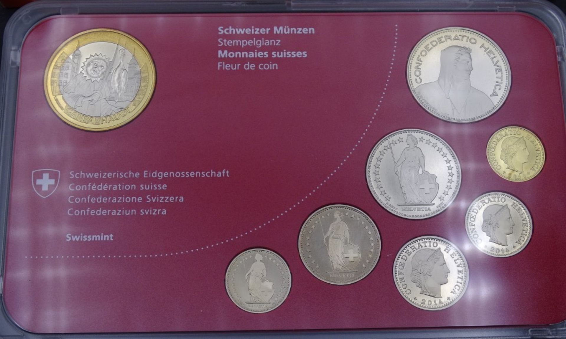 Münzkurssatz Schweiz 2014 OV - Bild 2 aus 3