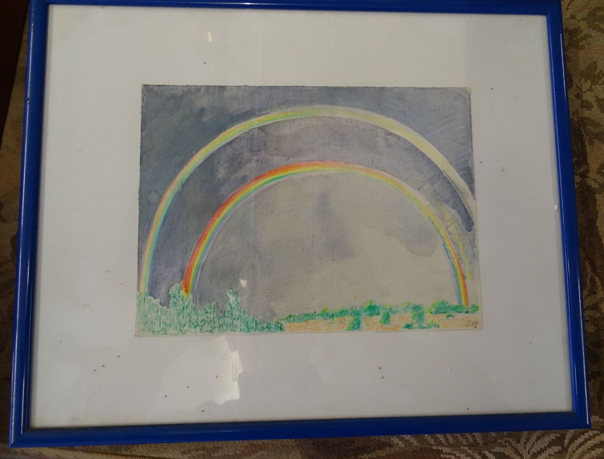 Samuel BURI (1935) "Regenbogen" orig. Aquarell, SB monogrammiert, Blattgrösse 14x19 cm, ger/Gla - Bild 2 aus 4