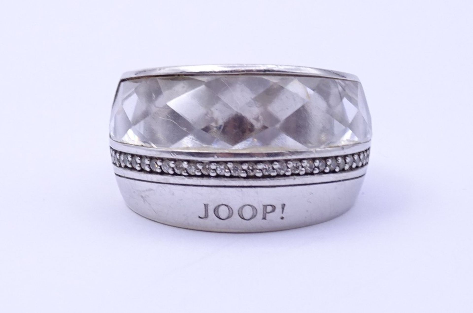 JOOP! Sterling Silber Ring 925/000 mit klaren facc.Steinen,20,4gr.,RG 58