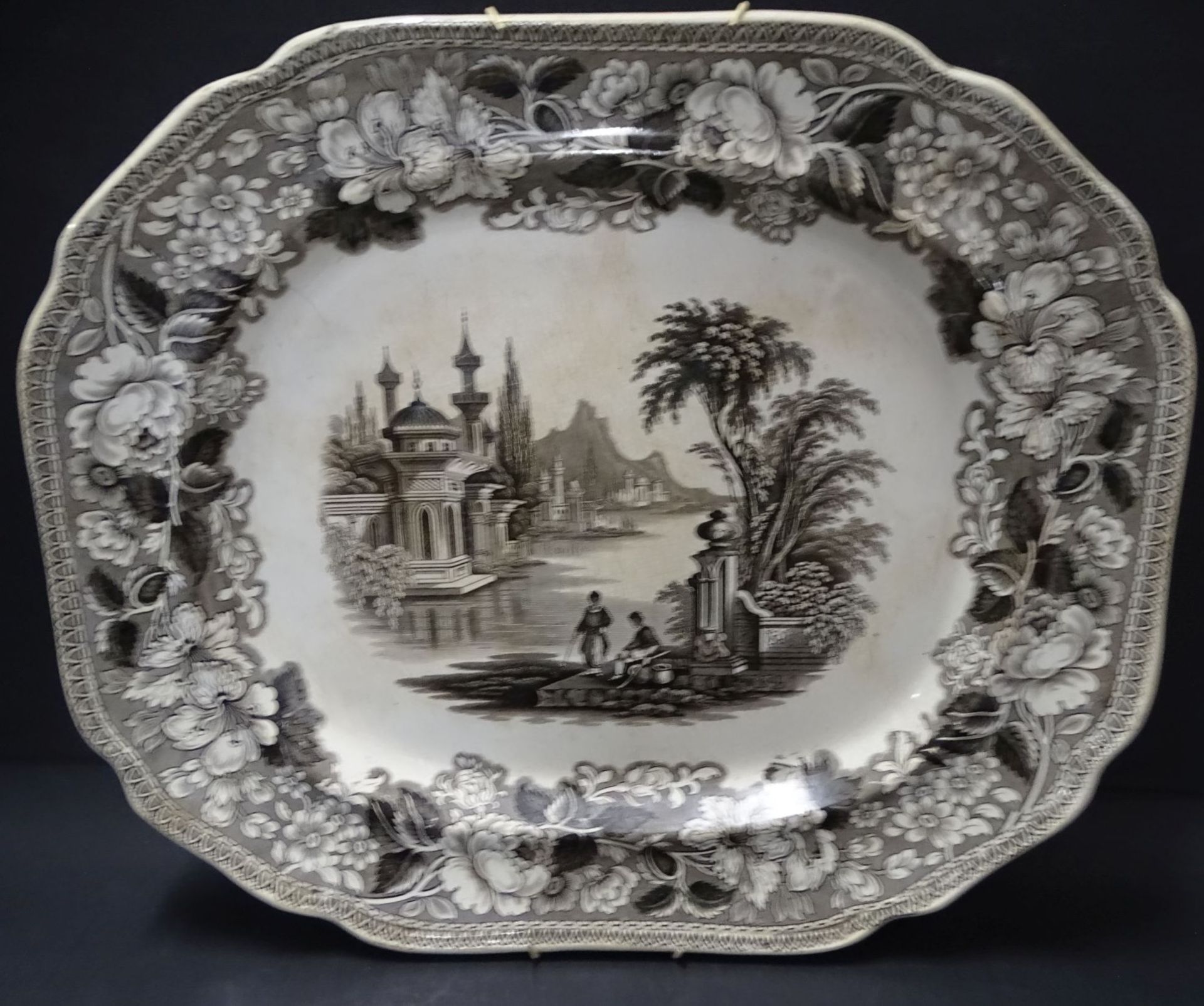 grosse Platte, England um 1880, Kupfertiefdruck "Bosphorus",J. Jamieson&Co, guter Zustand, 44x38 cm,