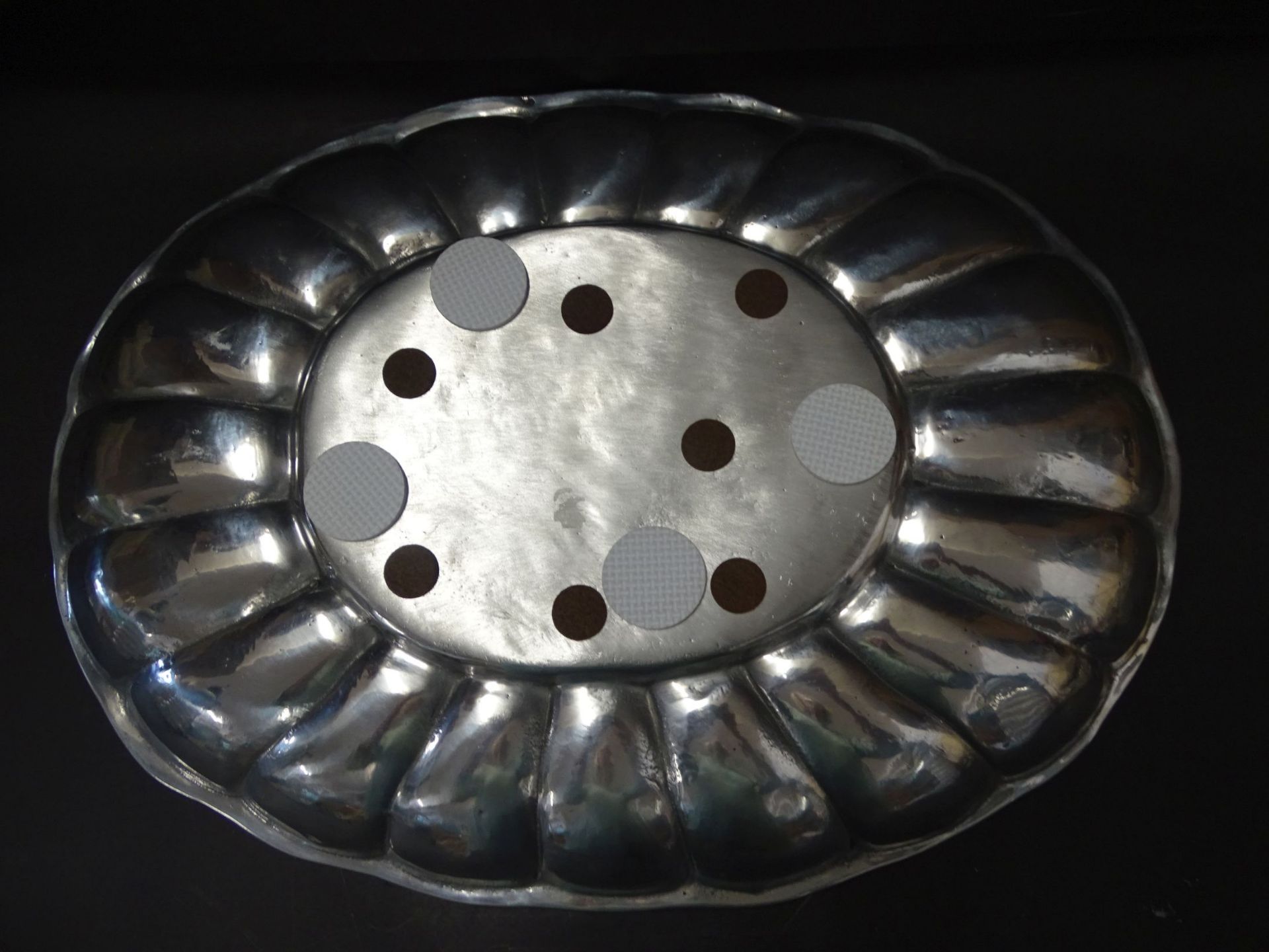 schwere versilberte ovale Platte, 49x36 cm - Bild 6 aus 6