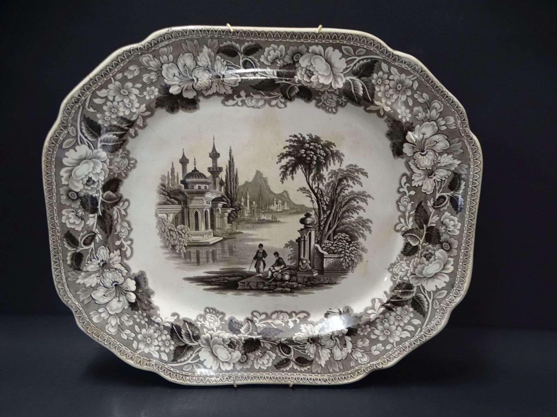 grosse Platte, England um 1880, Kupfertiefdruck "Bosphorus",J. Jamieson&Co, guter Zustand, 44x38 cm, - Bild 2 aus 7