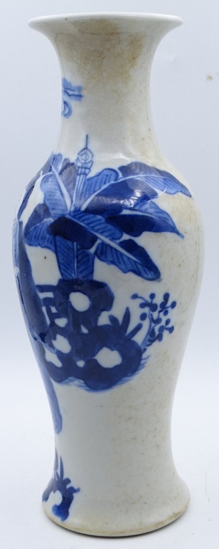 Porzellan Vase, China/Japan mit Blaumalerei,im Boden beschriftet,H-25,5cm - Bild 3 aus 6