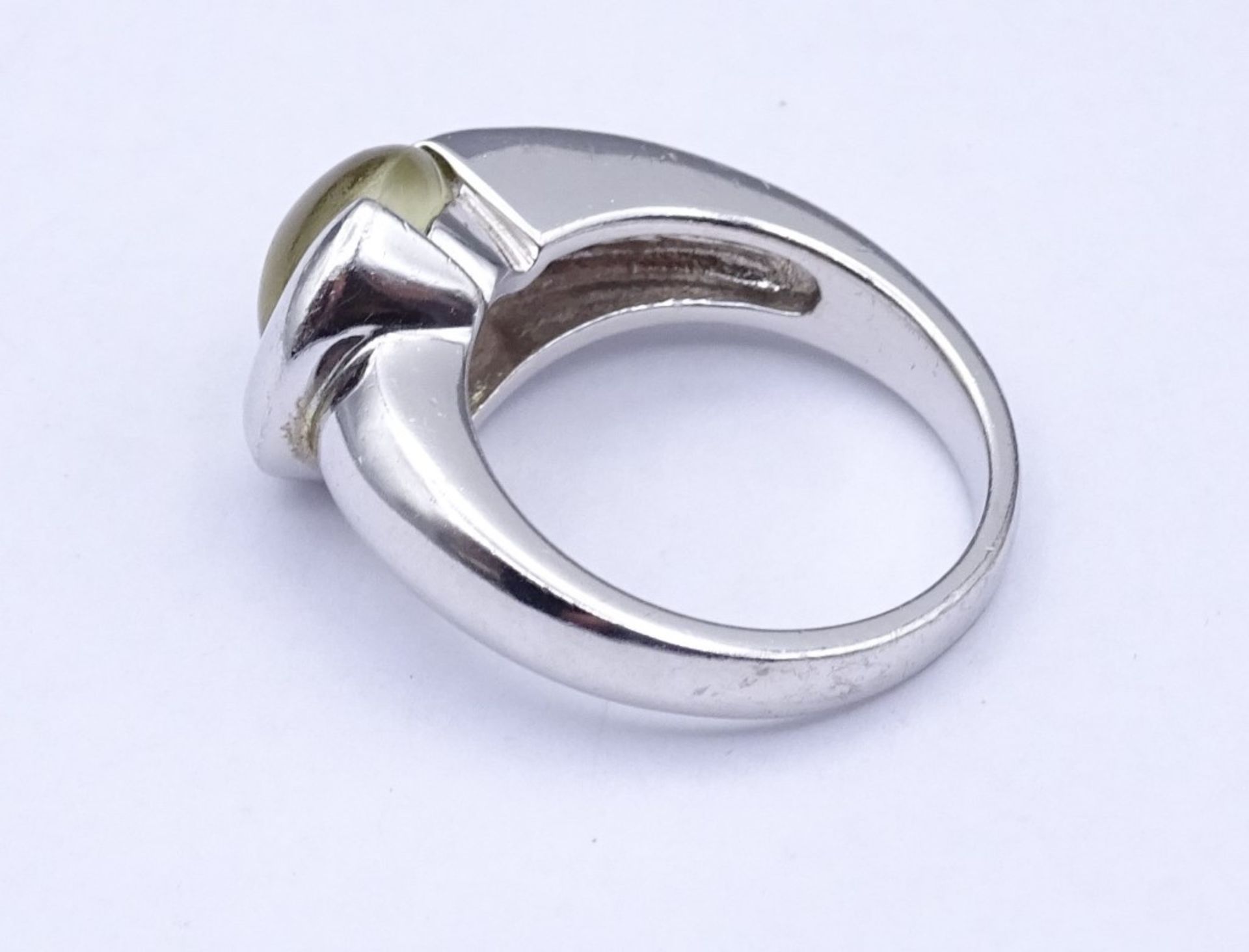 Silber Ring mit einen runden grünen Stein,Sterling Silber 925/000, 9,7gr.,RG 6 - Bild 3 aus 3