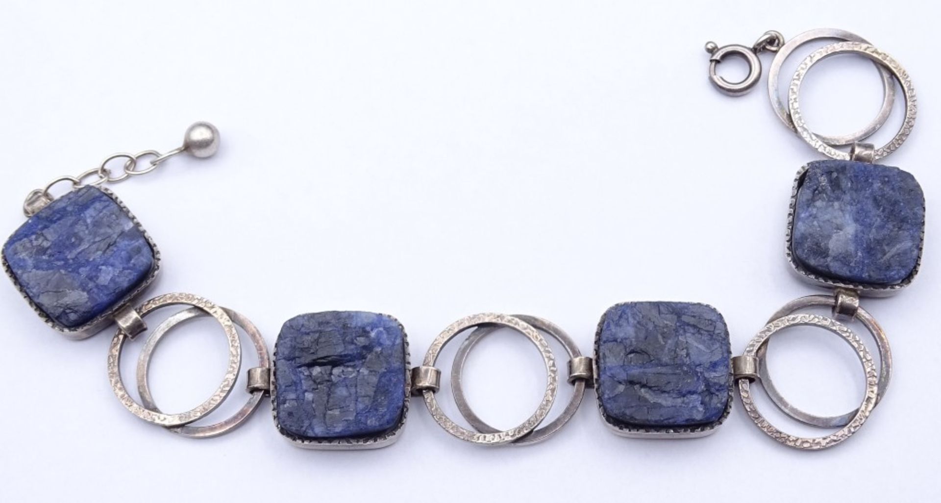 Silber Armband mit Sodalith,835/000, 39gr.,L- 19,5-22,0cm