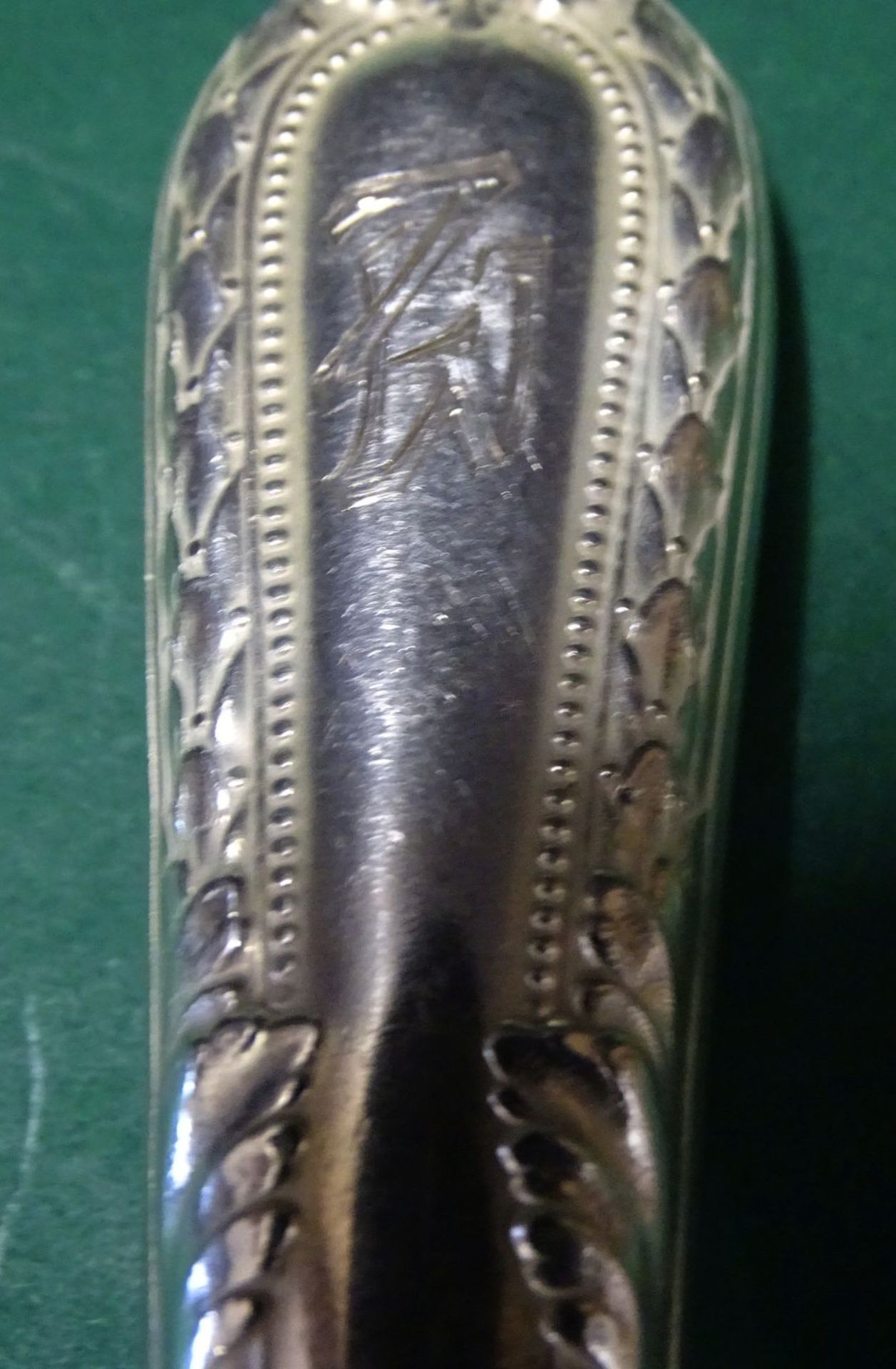 30 tg. Silberbesteck-800- "Wempe" mit Ziermonogramm MZ, L- Messer 25 cm, , ohne Messer gewogen - Bild 4 aus 6