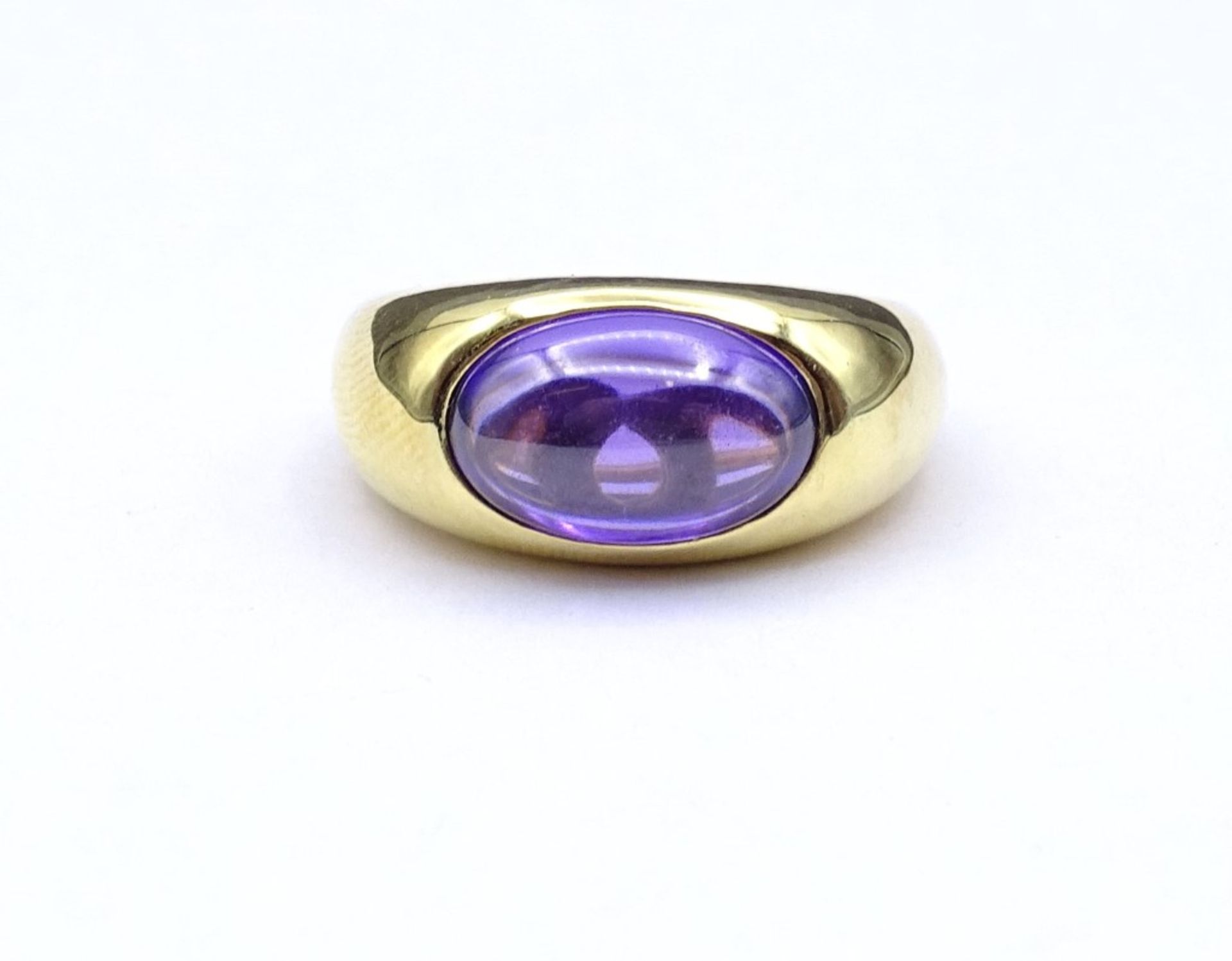 925er Silber Ring mit Amethyst Cabochon,vergoldet,8,3gr., RG 56 - Bild 3 aus 3
