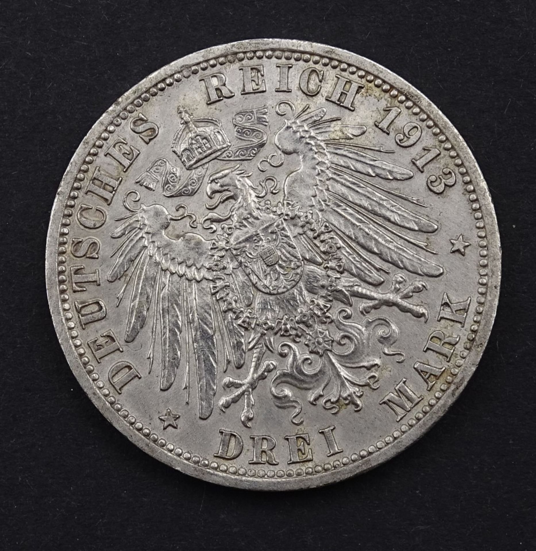 Drei Mark 1913 A Wilhelm II Deutscher Kaiser von Preussen - Bild 2 aus 2