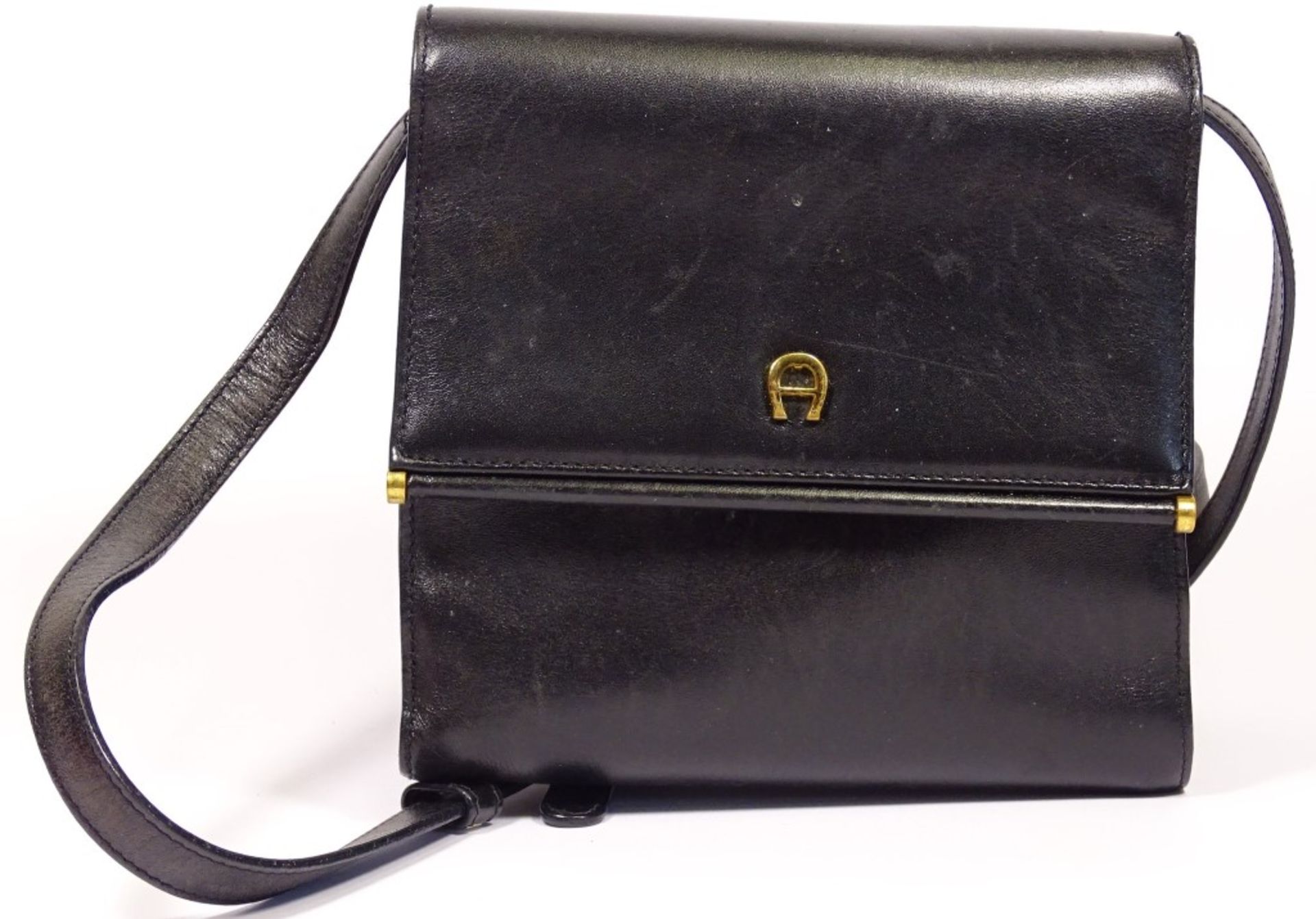 schwarze Damen Handtasche "Aigner" 17x17cm